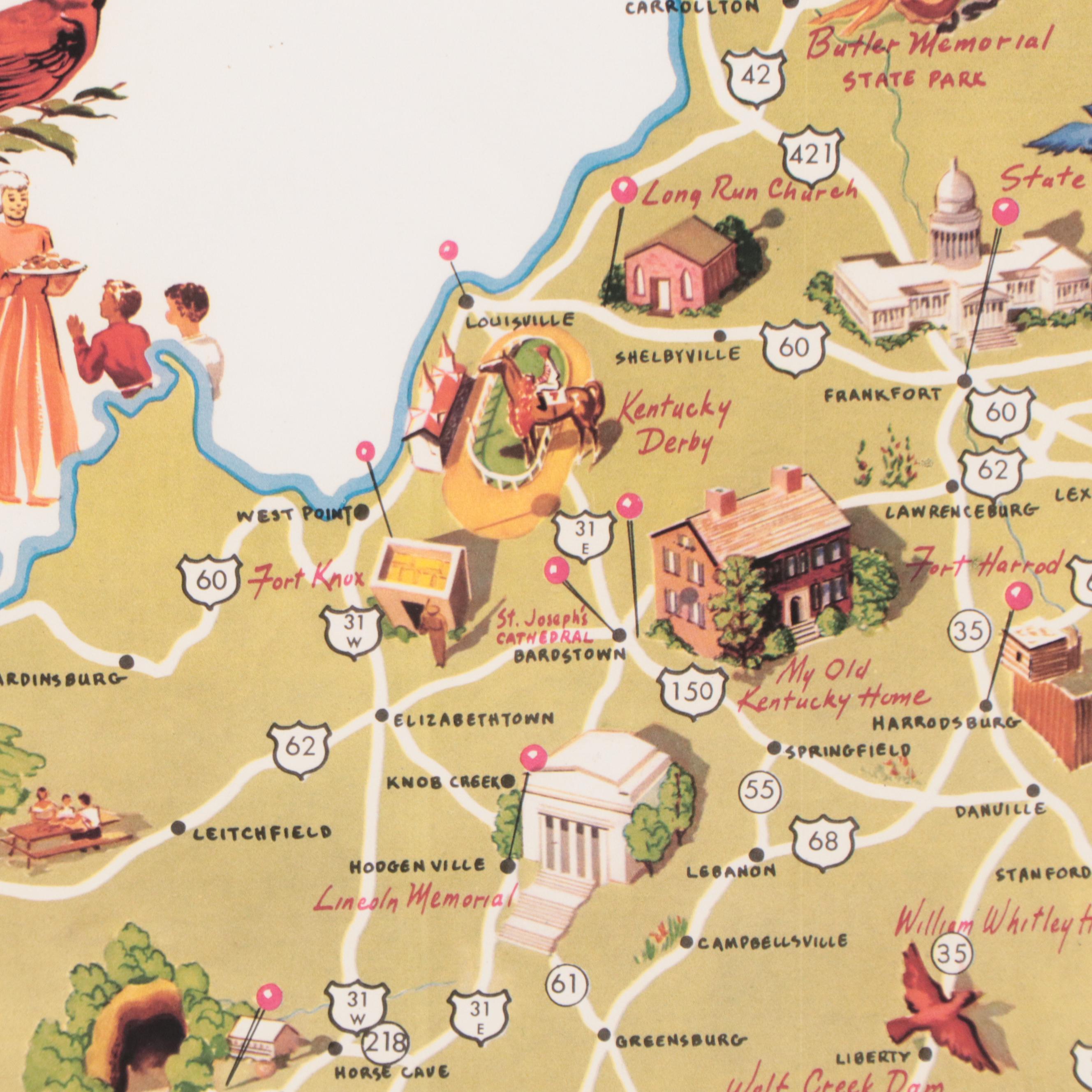 Digital Print of Kentucky Highways, Mid-20th Century