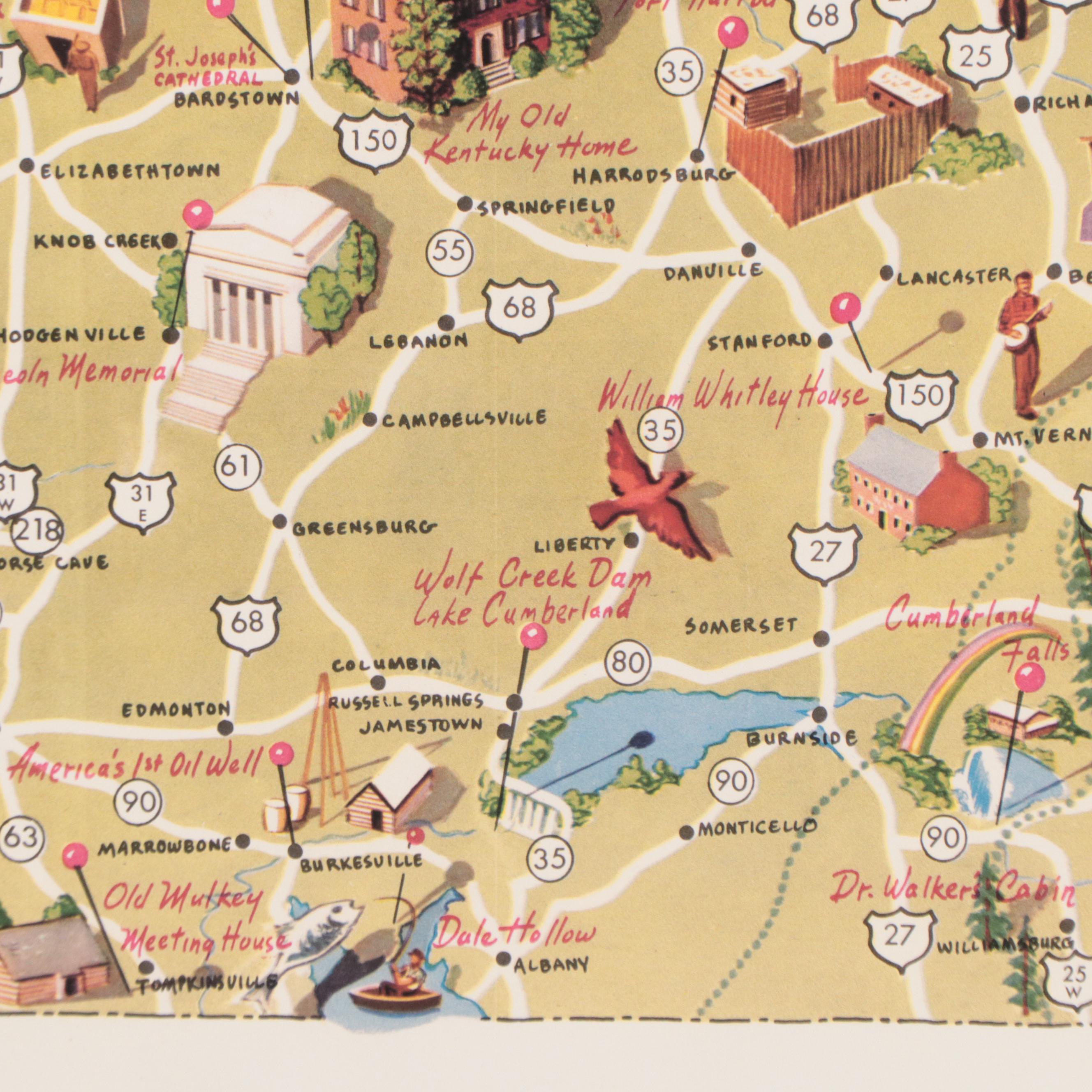 Digital Print of Kentucky Highways, Mid-20th Century