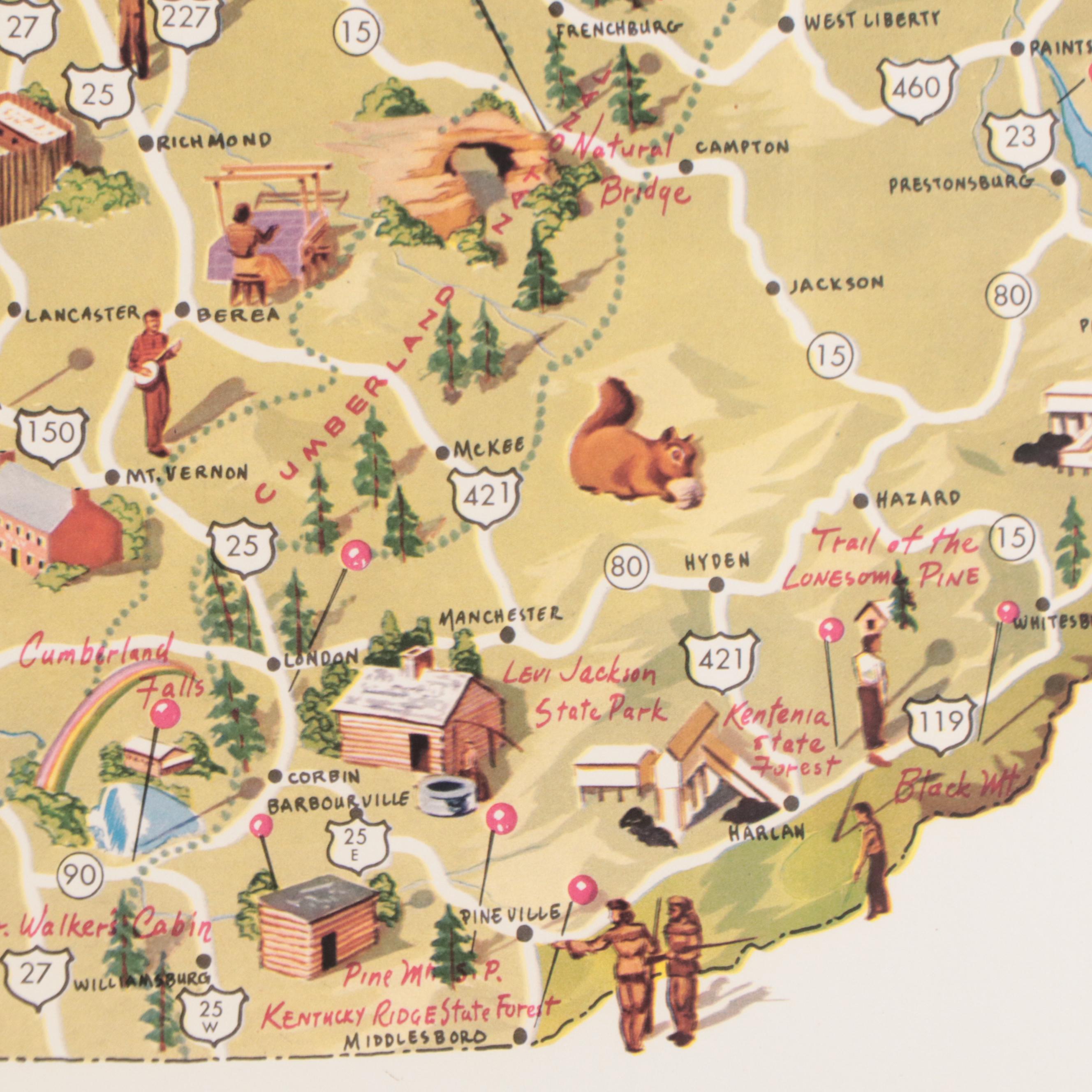 Digital Print of Kentucky Highways, Mid-20th Century