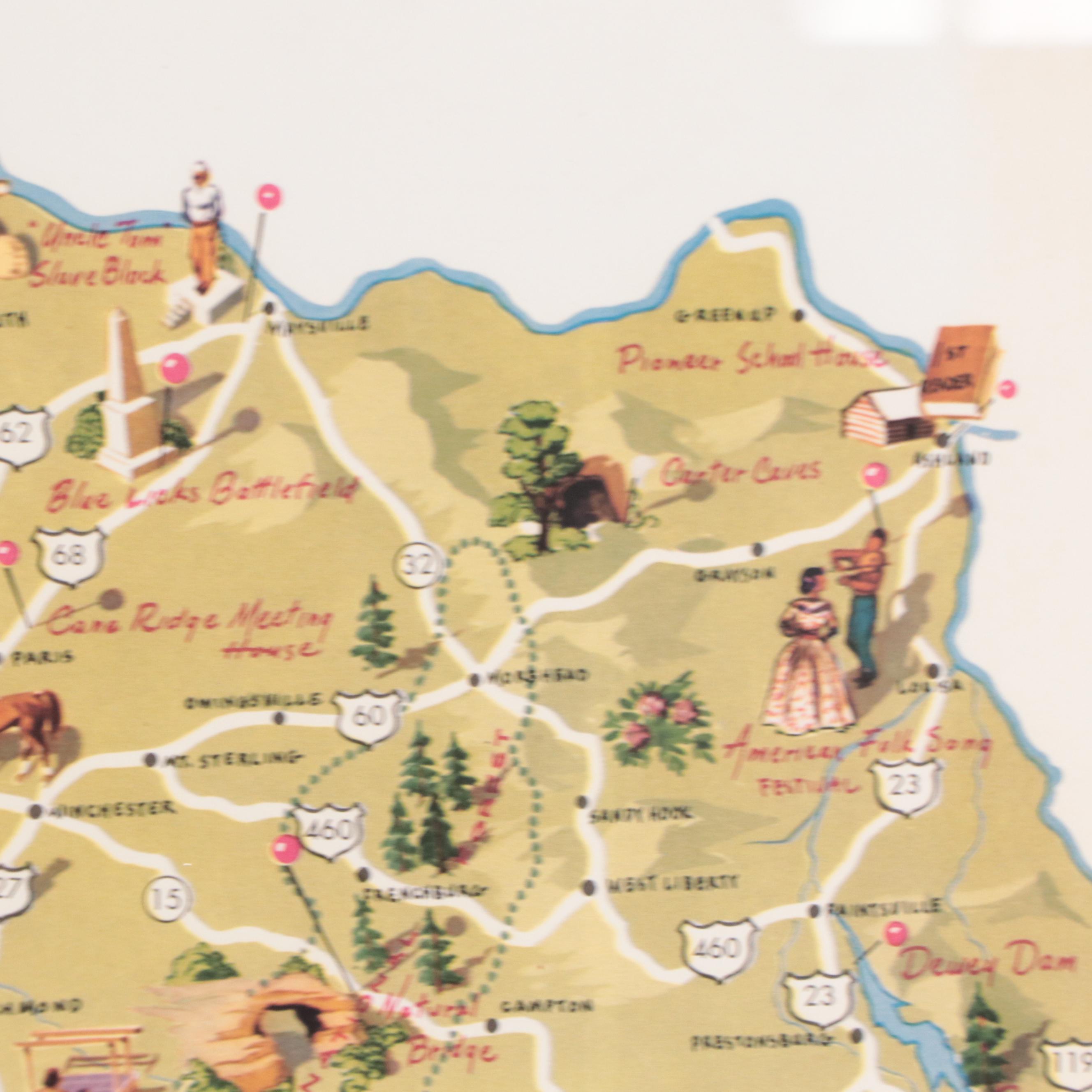 Digital Print of Kentucky Highways, Mid-20th Century