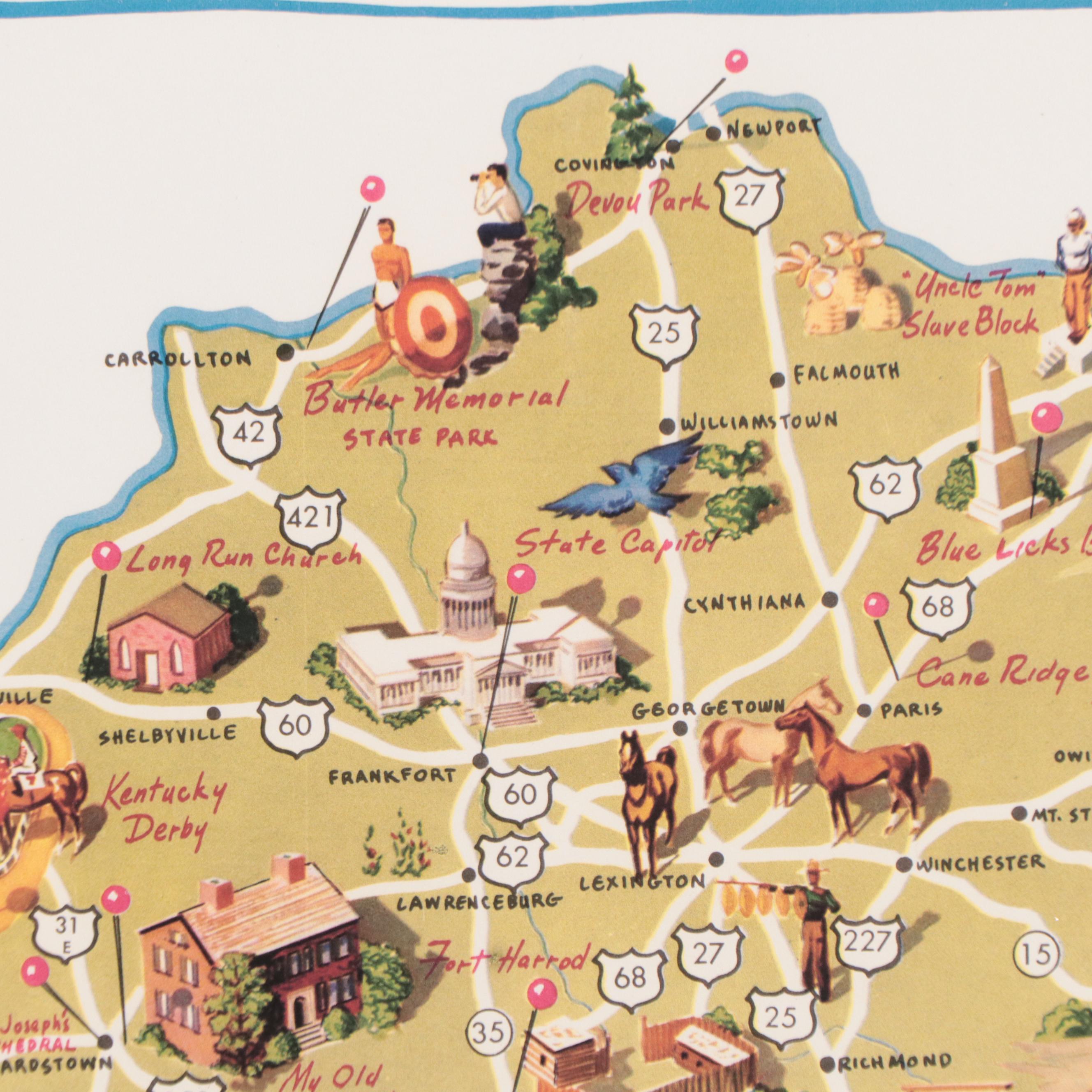 Digital Print of Kentucky Highways, Mid-20th Century