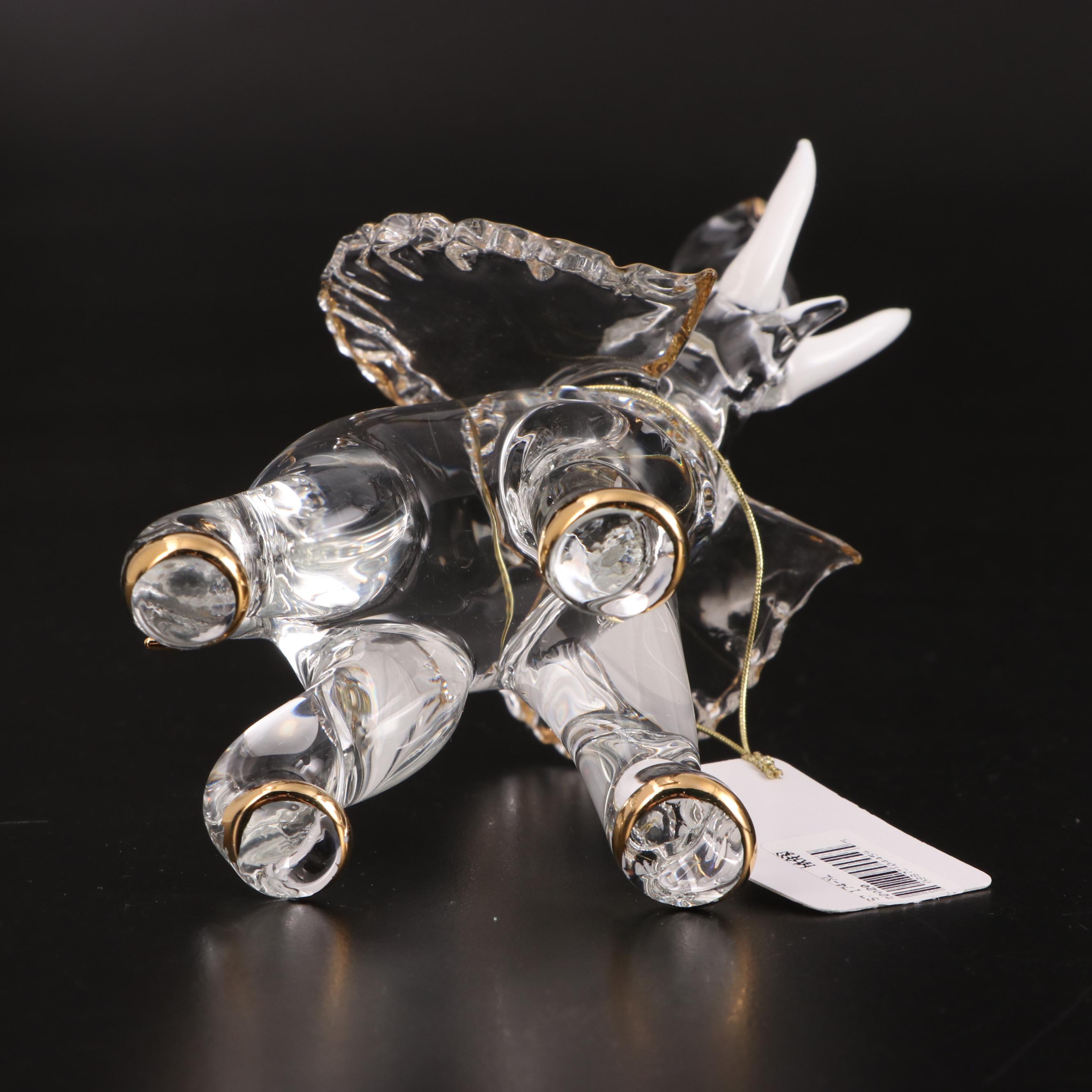 Glass Baron and Jere Elephant Figurine and Trinket Box with Necklace