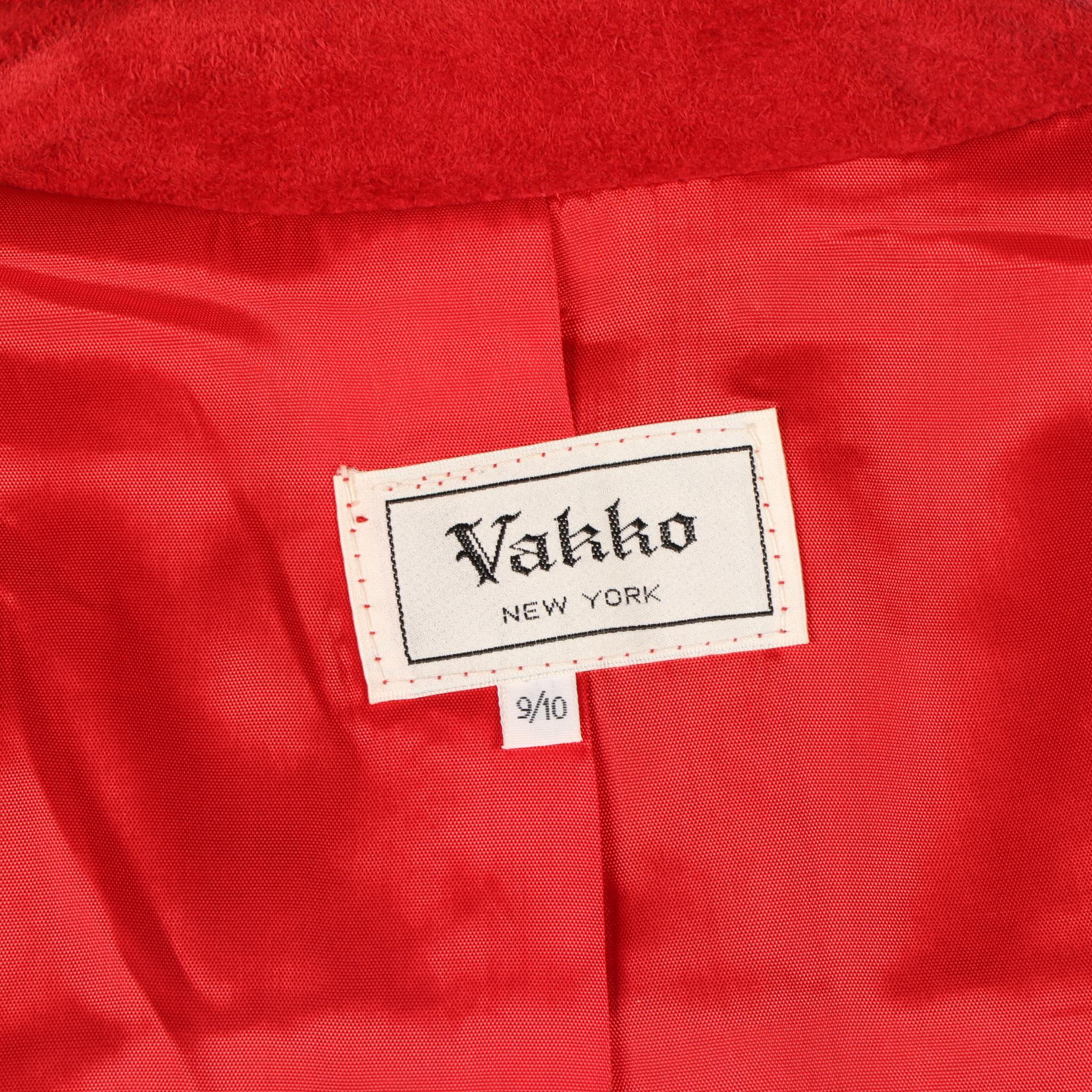 Vakko Red Suede Fringe Jacket