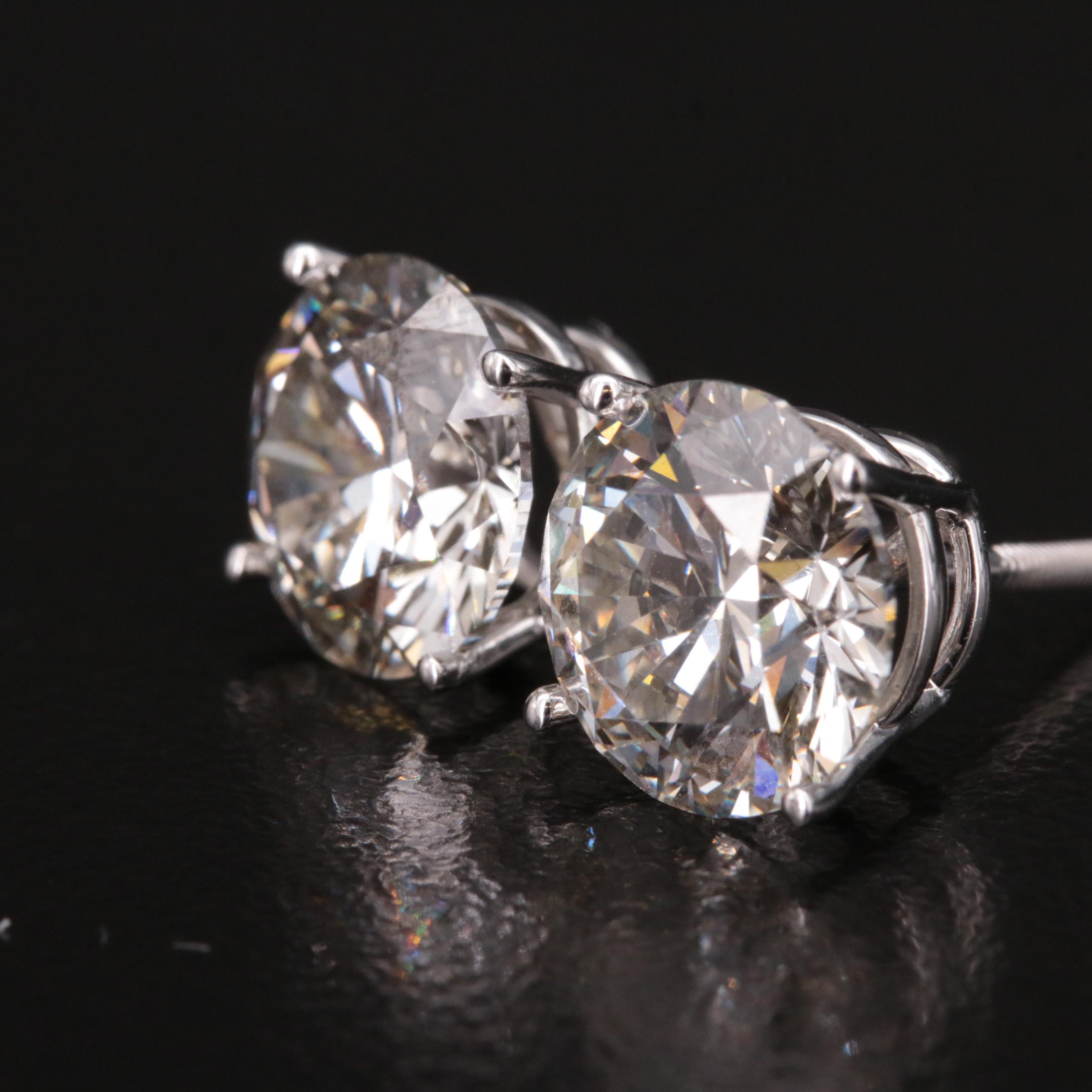 14K 6.00 CTW Lab Grown Diamond Solitaire Stud Earrings
