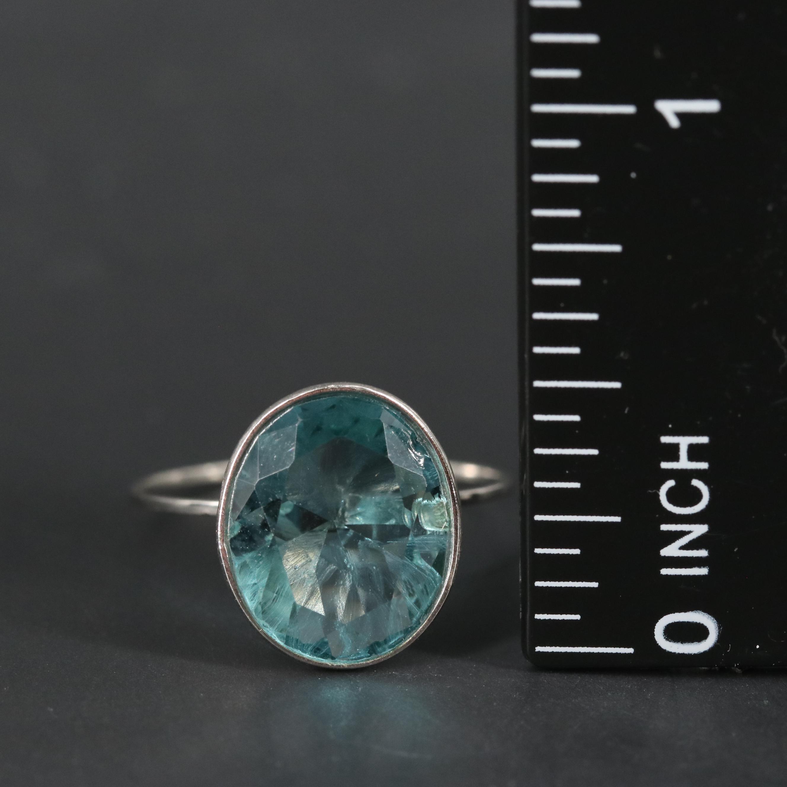 10K Aquamarine Ring