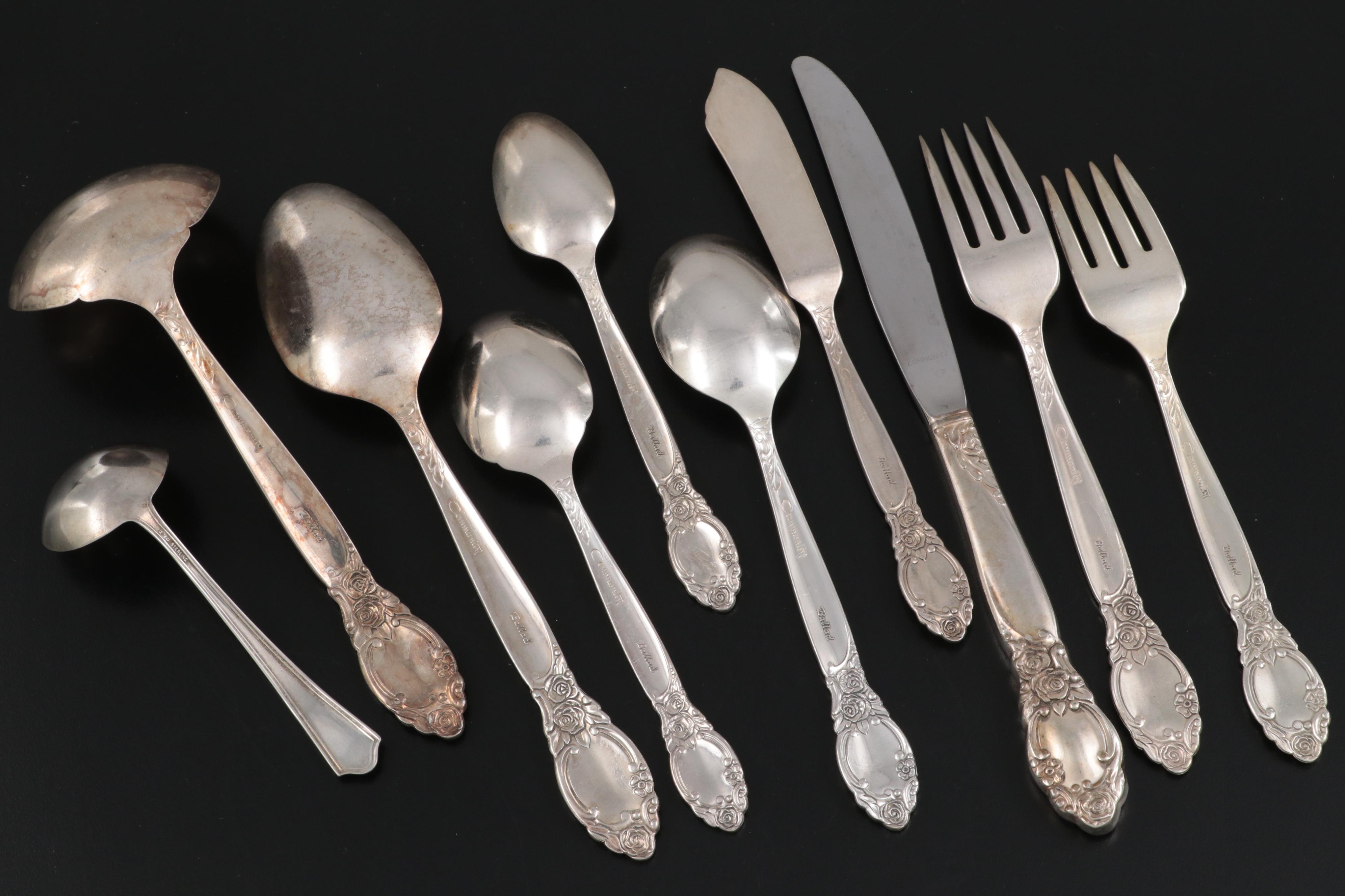 Oneida Community "Ballad" Silver Plate Flatware and Serving Utensils