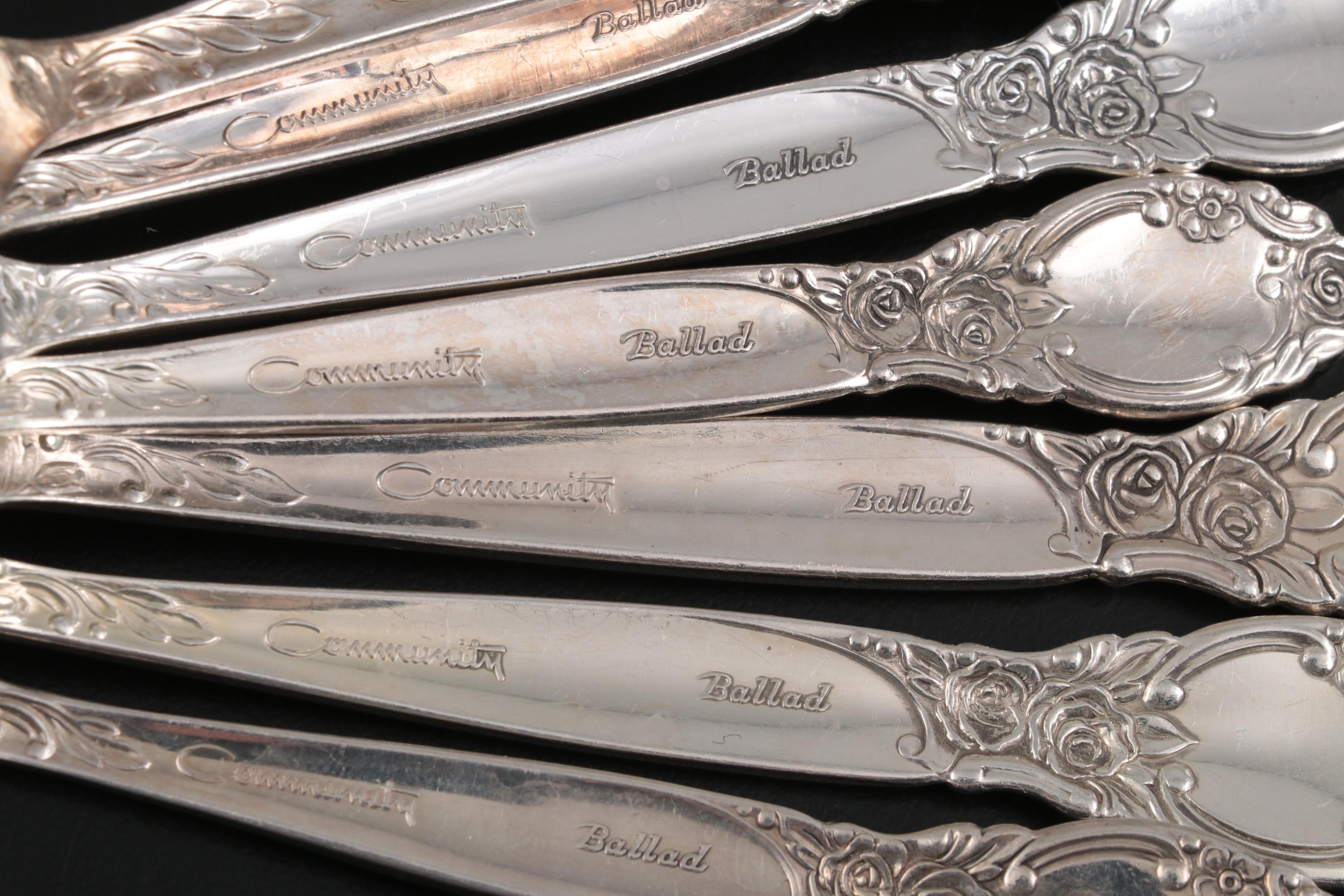 Oneida Community "Ballad" Silver Plate Flatware and Serving Utensils