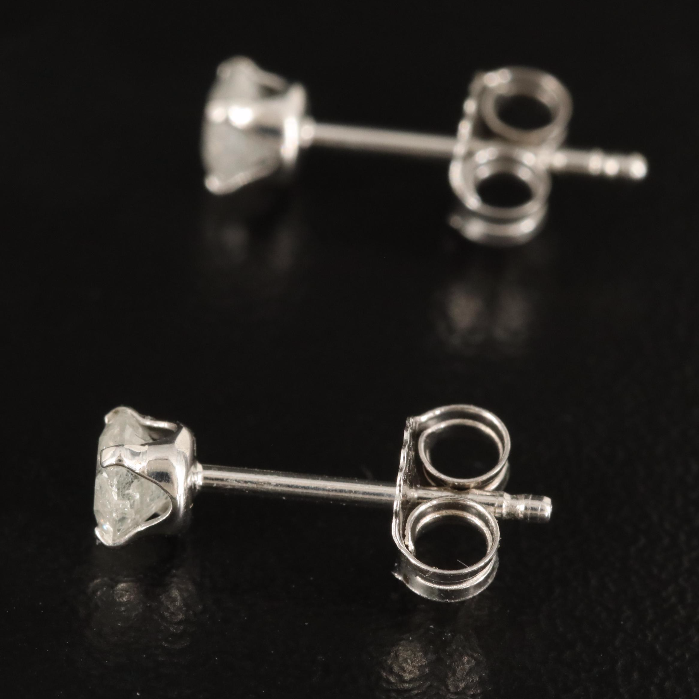 Sterling Diamond Stud Earrings