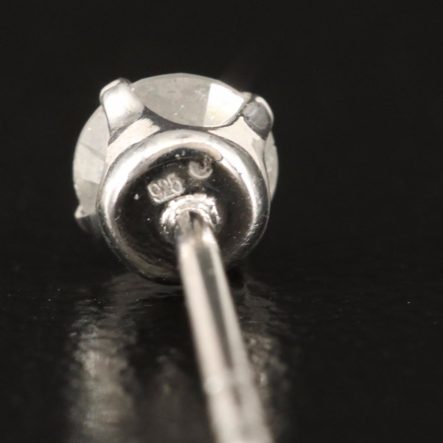 Sterling Diamond Stud Earrings