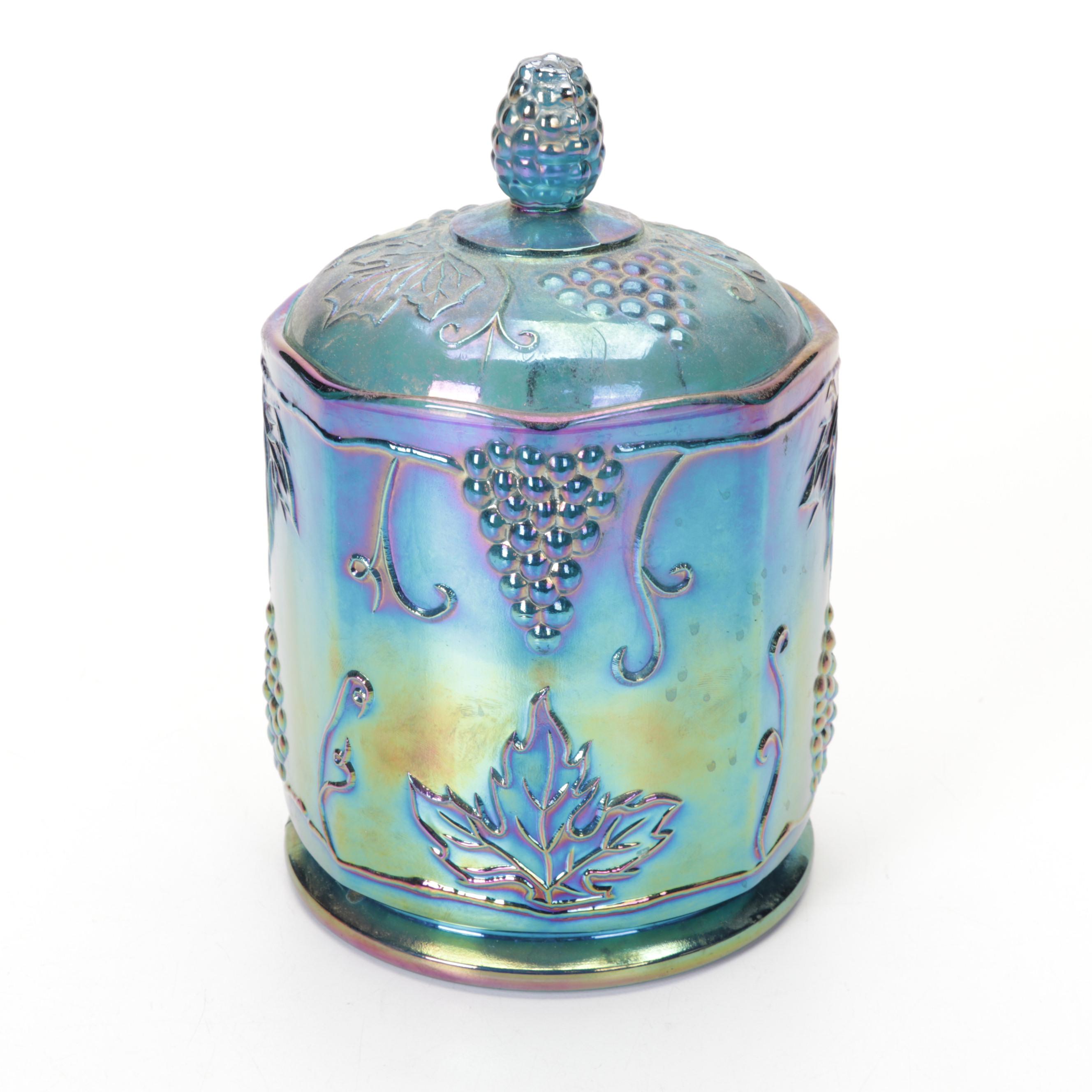 McCoy Planter, Carnival Glass Biscuit Jar, Aladdin Pink Glass Oil Lamp and More
