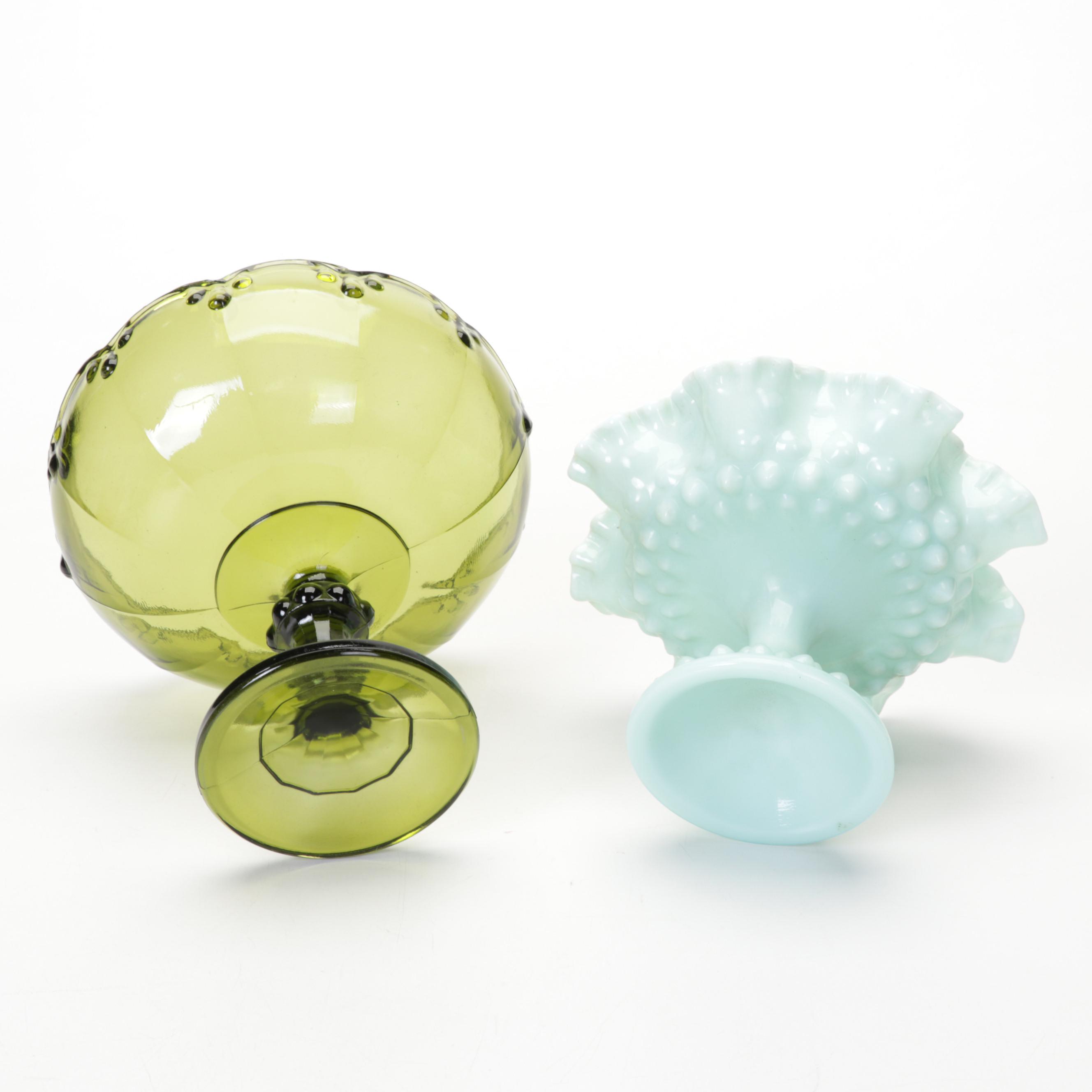 McCoy Planter, Carnival Glass Biscuit Jar, Aladdin Pink Glass Oil Lamp and More