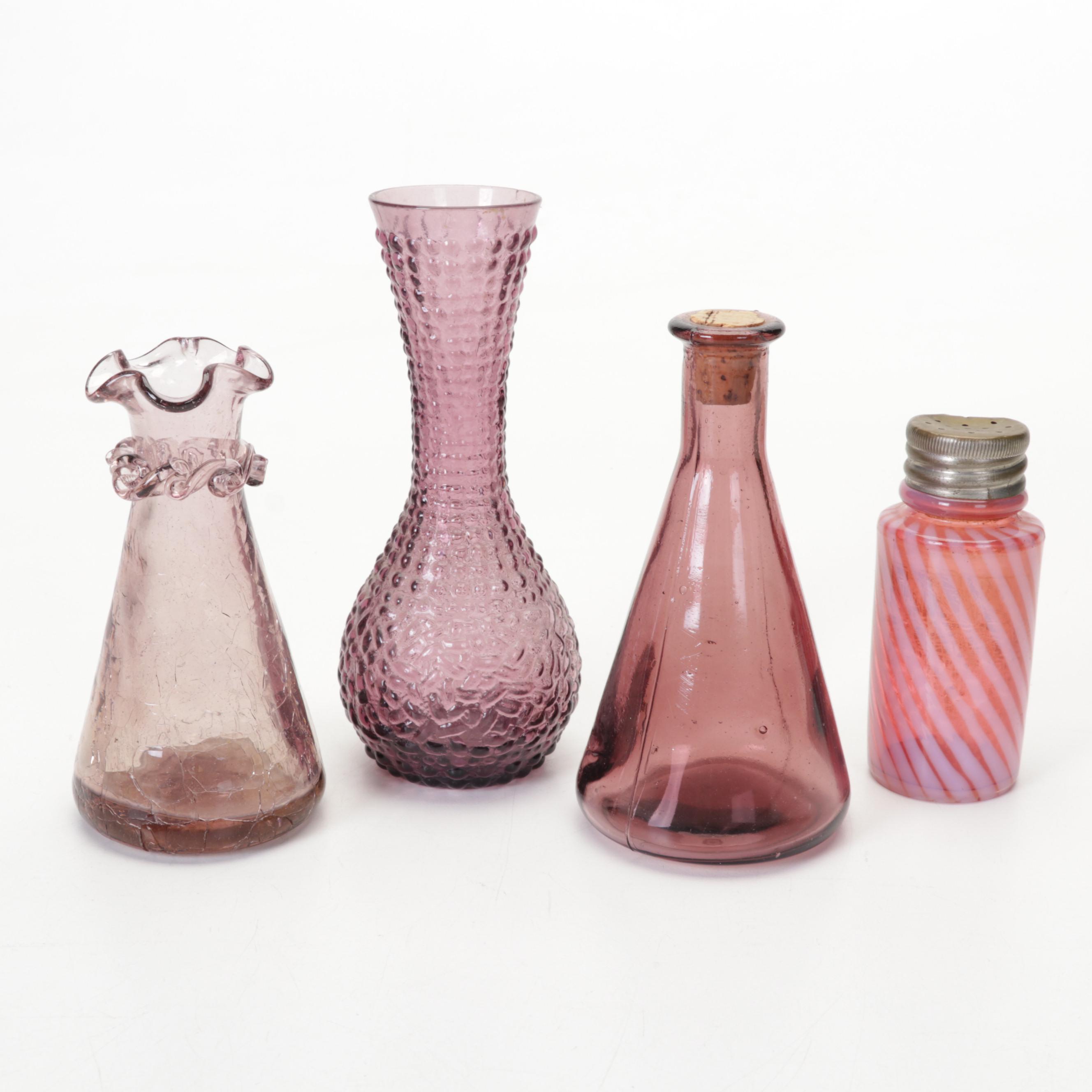 McCoy Planter, Carnival Glass Biscuit Jar, Aladdin Pink Glass Oil Lamp and More