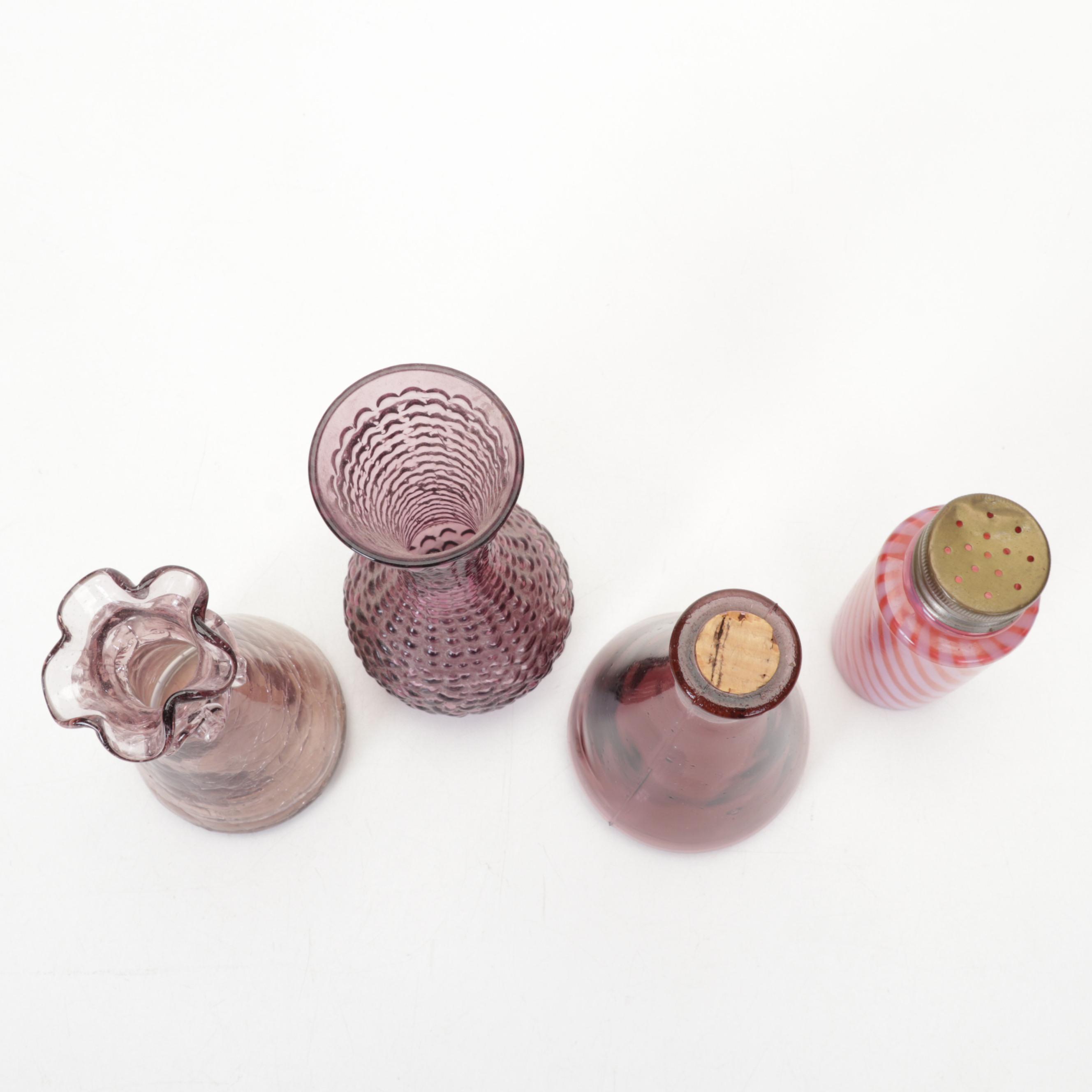 McCoy Planter, Carnival Glass Biscuit Jar, Aladdin Pink Glass Oil Lamp and More