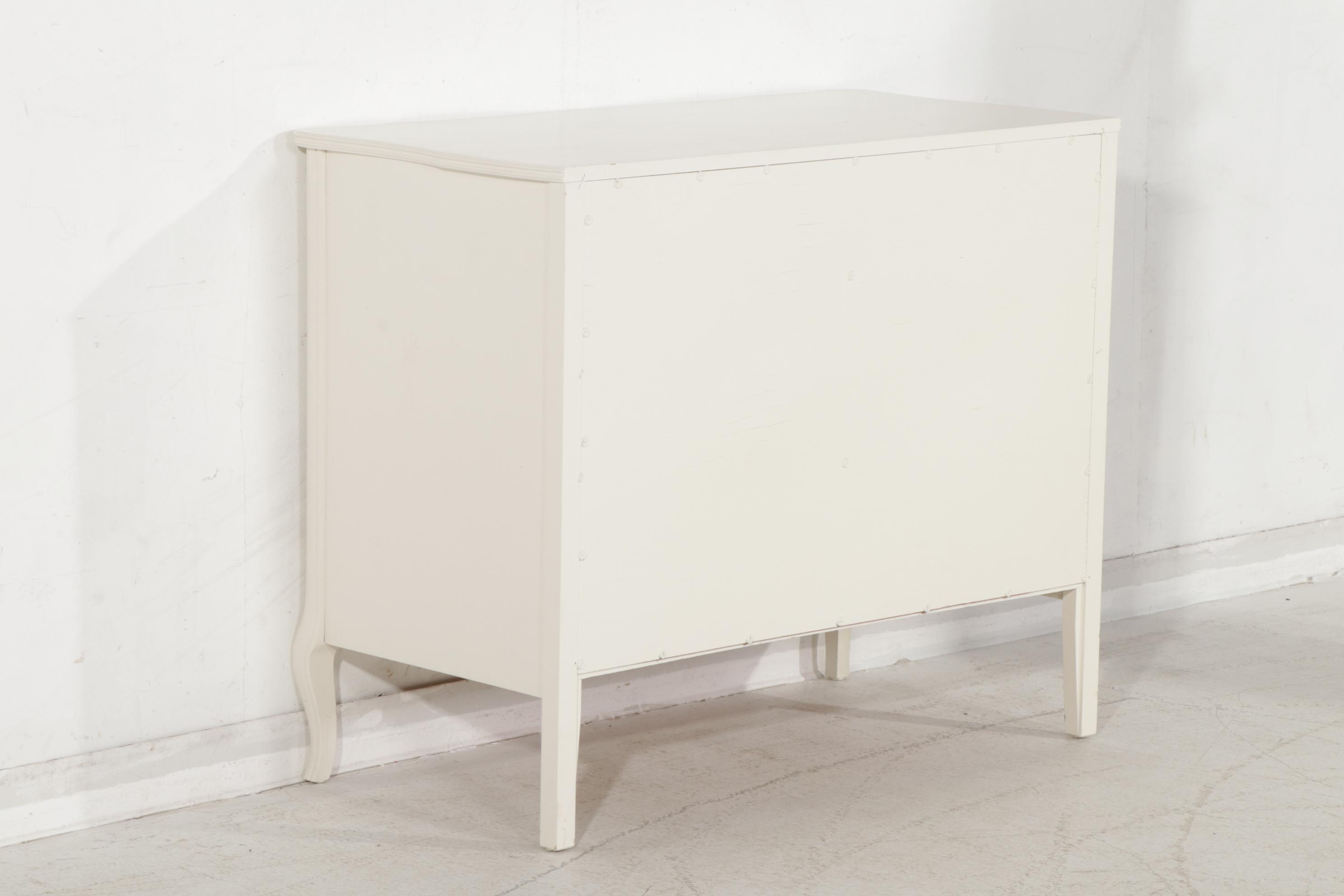 West Michigan Furniture Co. White and Paint-Decorated Dresser with Mirror