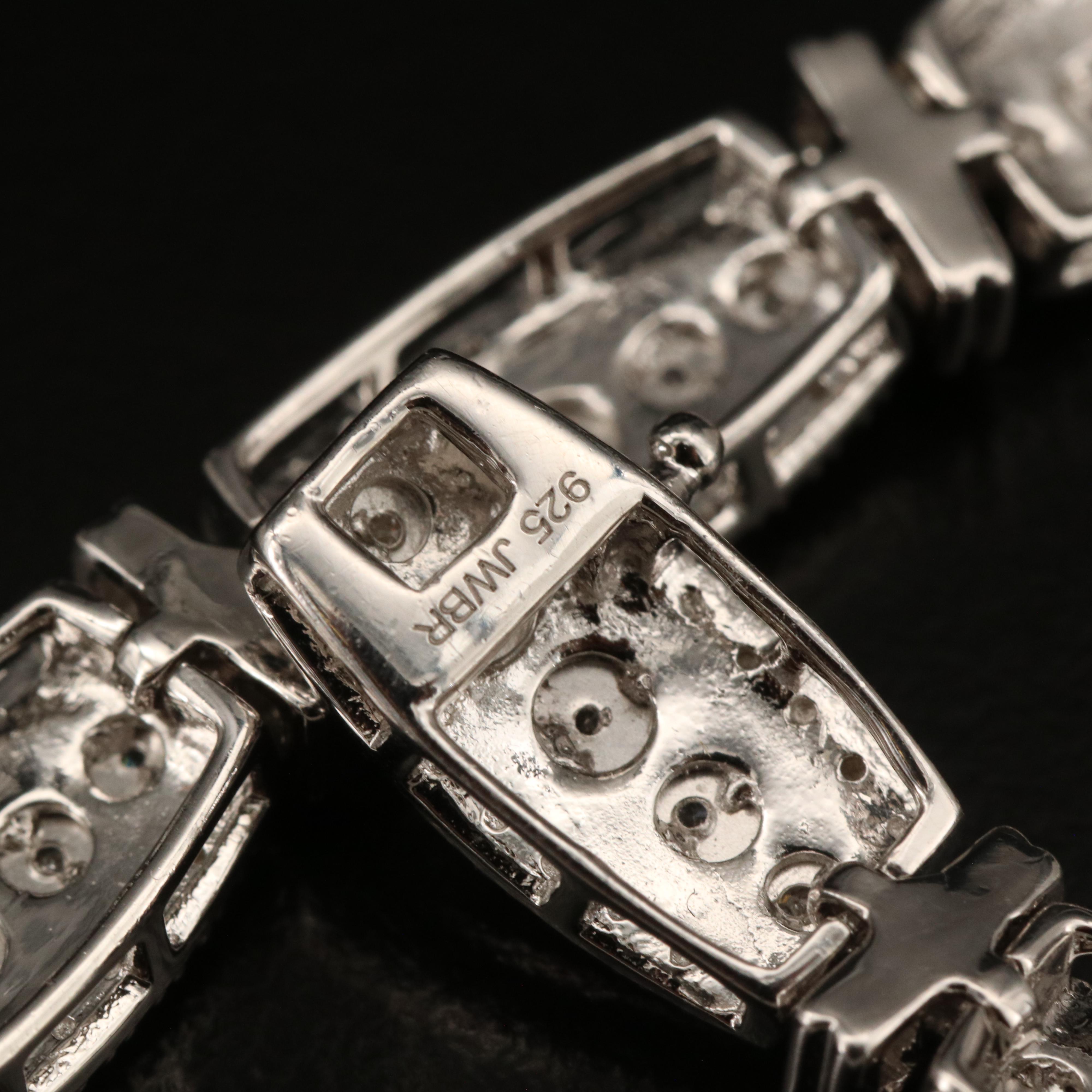 Sterling Diamond Link Bracelet