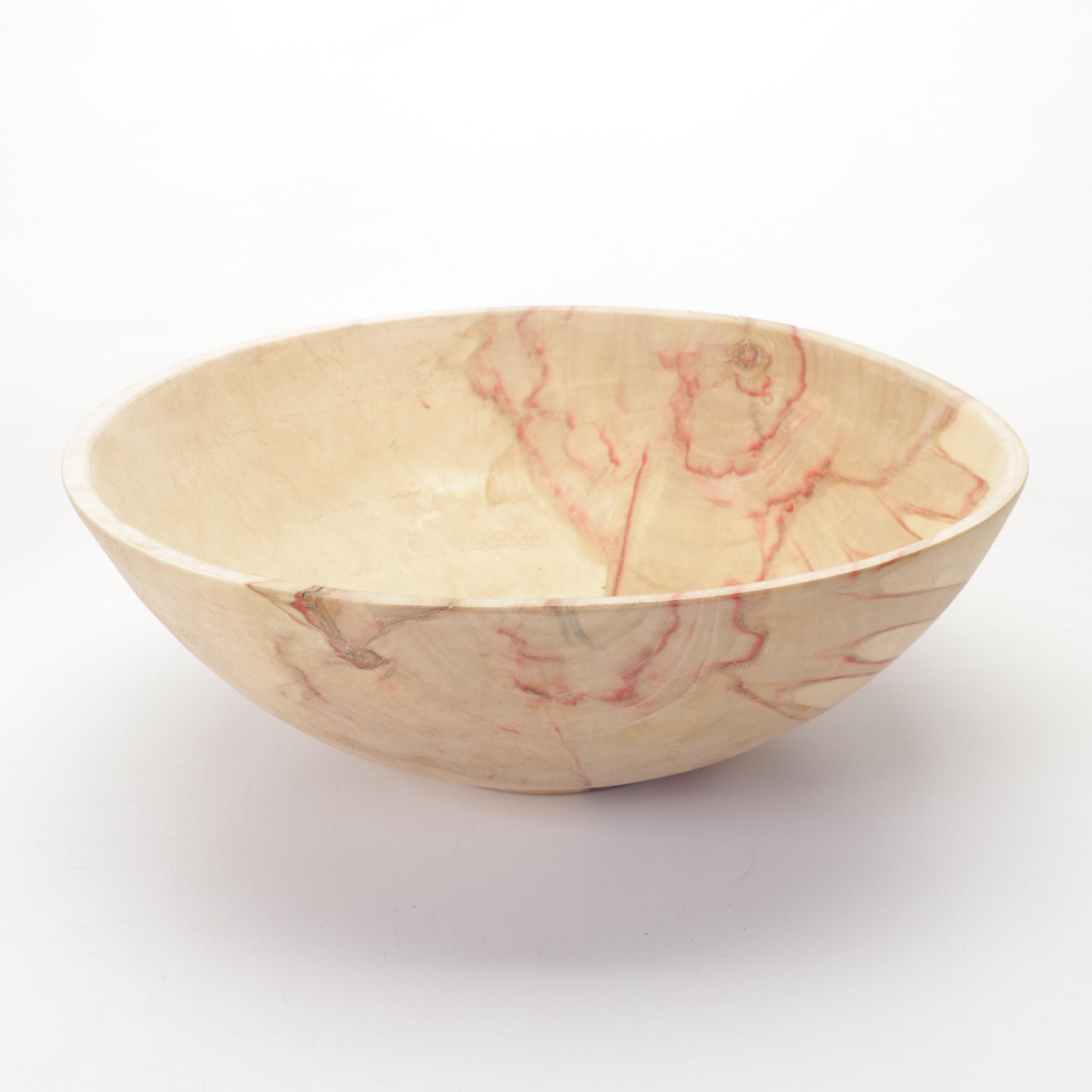 Jim Eliopulos Turned Box Elder Wood Bowls and Walnut Dolphin Sculpture