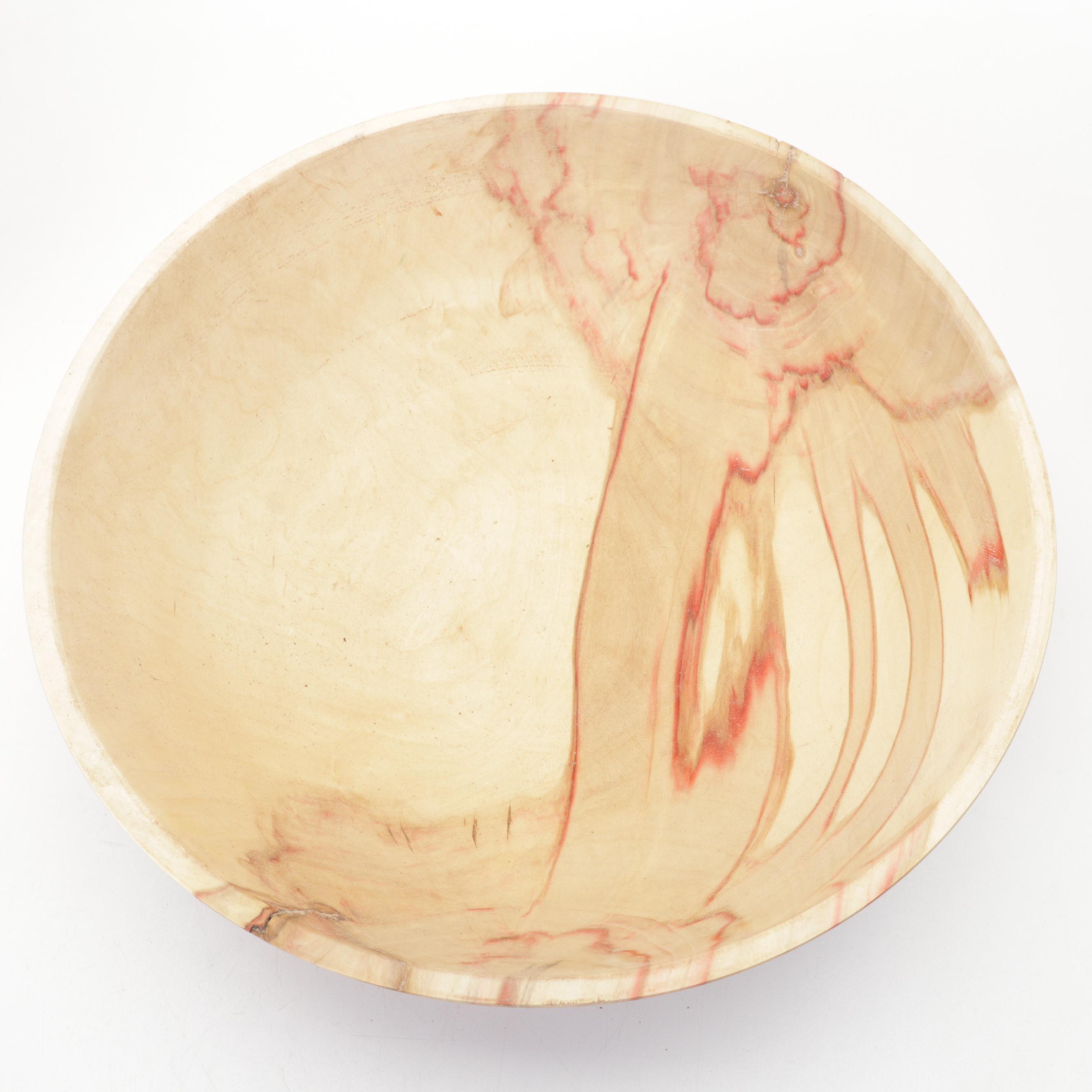 Jim Eliopulos Turned Box Elder Wood Bowls and Walnut Dolphin Sculpture