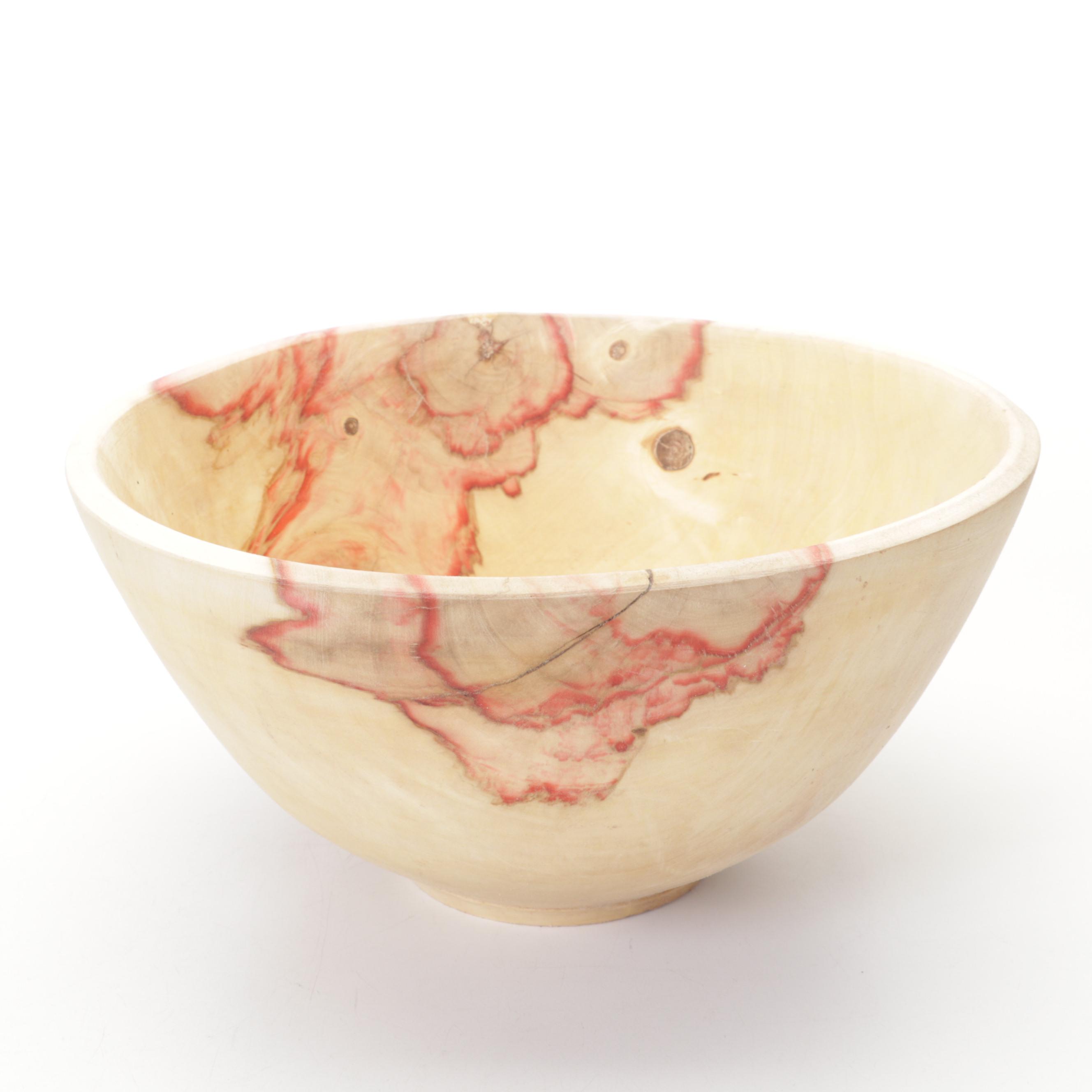 Jim Eliopulos Turned Box Elder Wood Bowls and Walnut Dolphin Sculpture