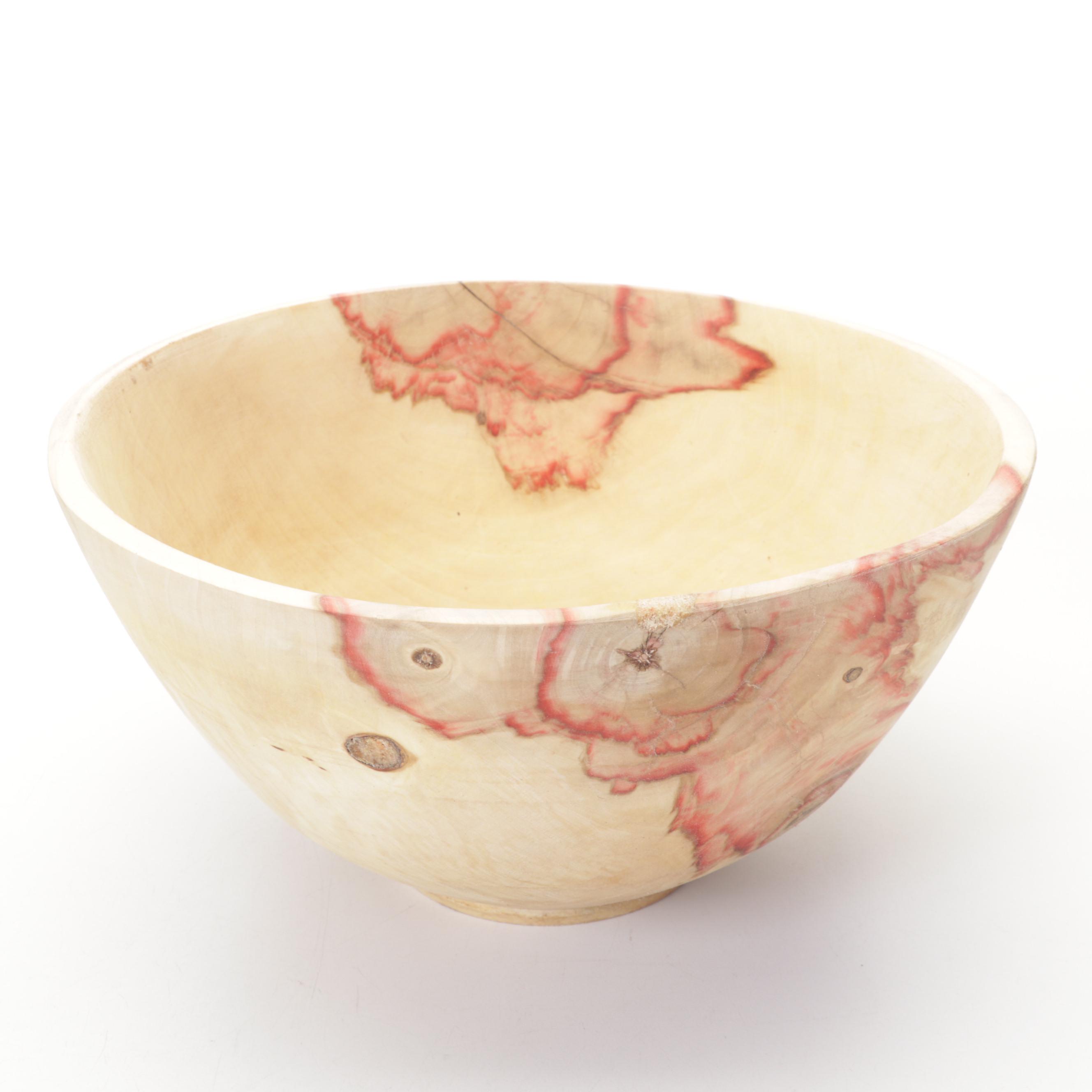 Jim Eliopulos Turned Box Elder Wood Bowls and Walnut Dolphin Sculpture