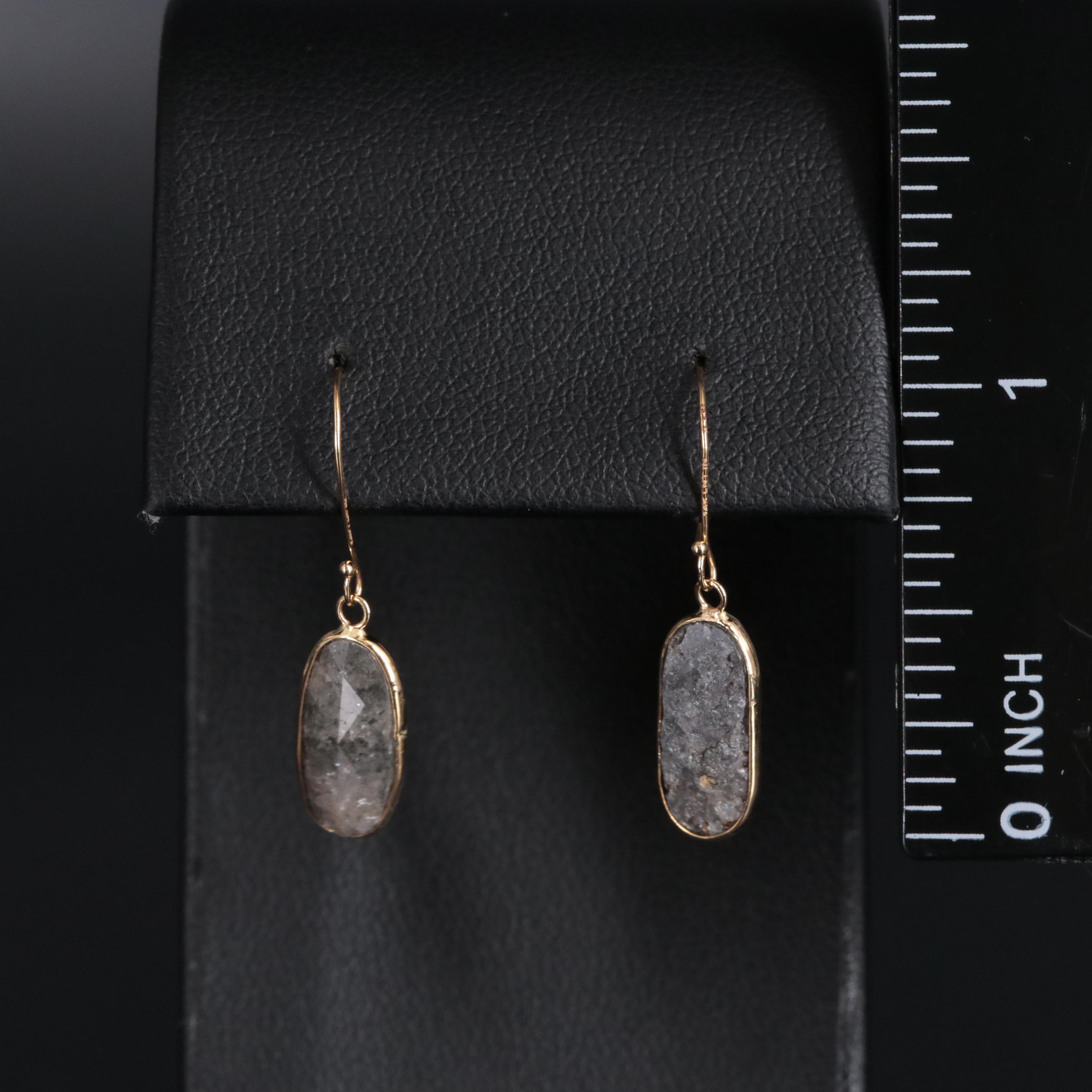 14K Diamond Drop Earrings