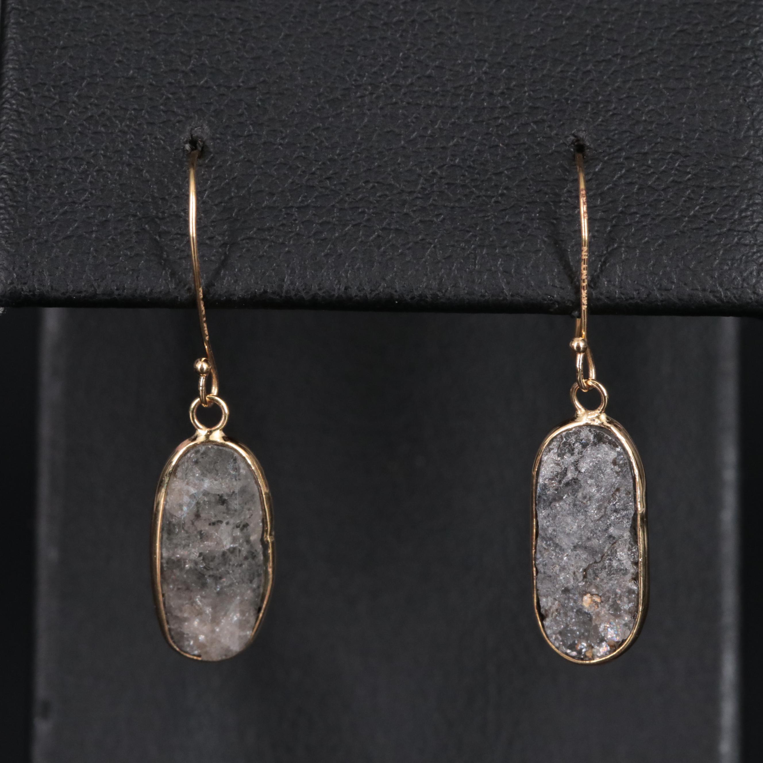 14K Diamond Drop Earrings