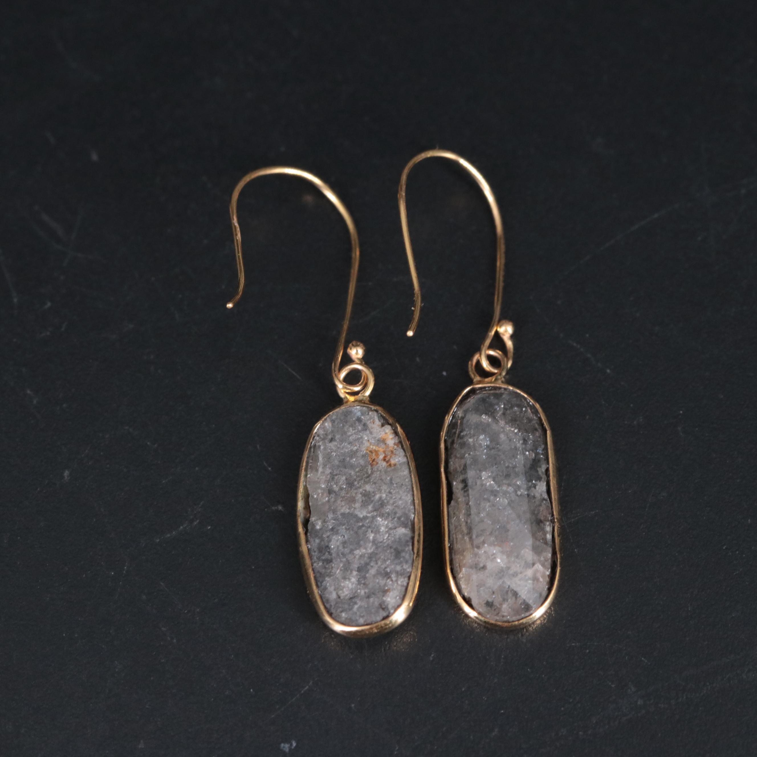 14K Diamond Drop Earrings