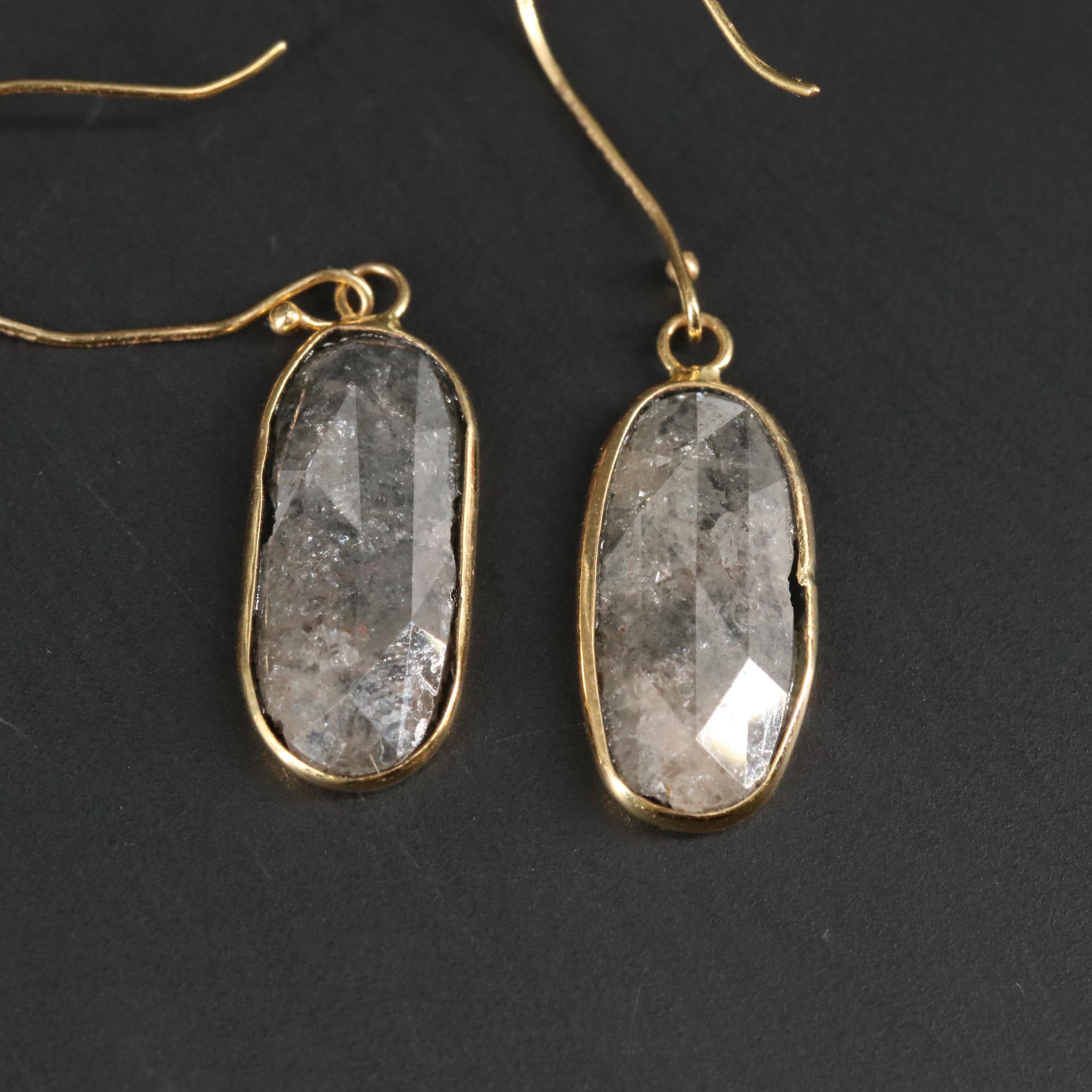 14K Diamond Drop Earrings