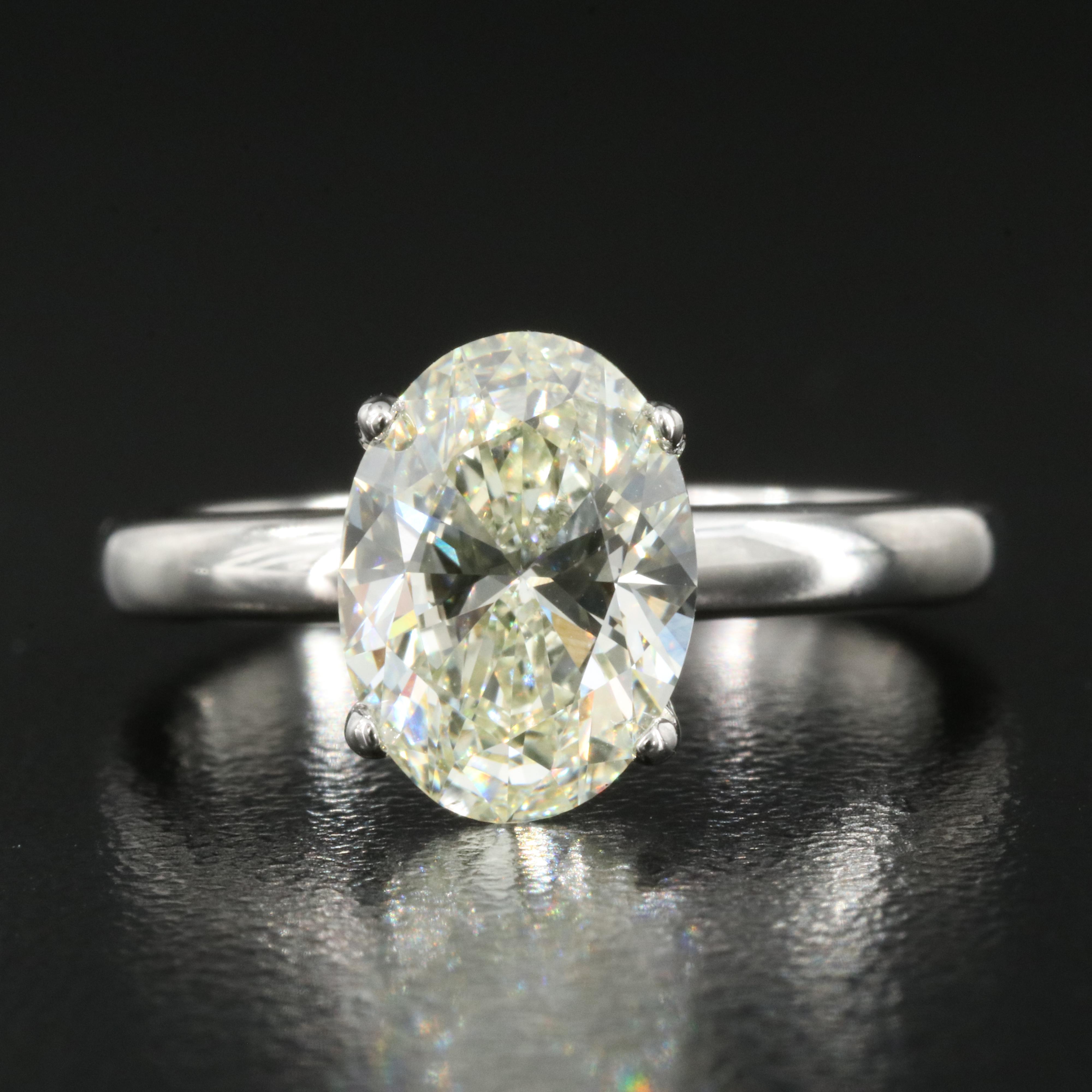 Platinum 2.40 CT Lab Grown Diamond Solitaire Ring
