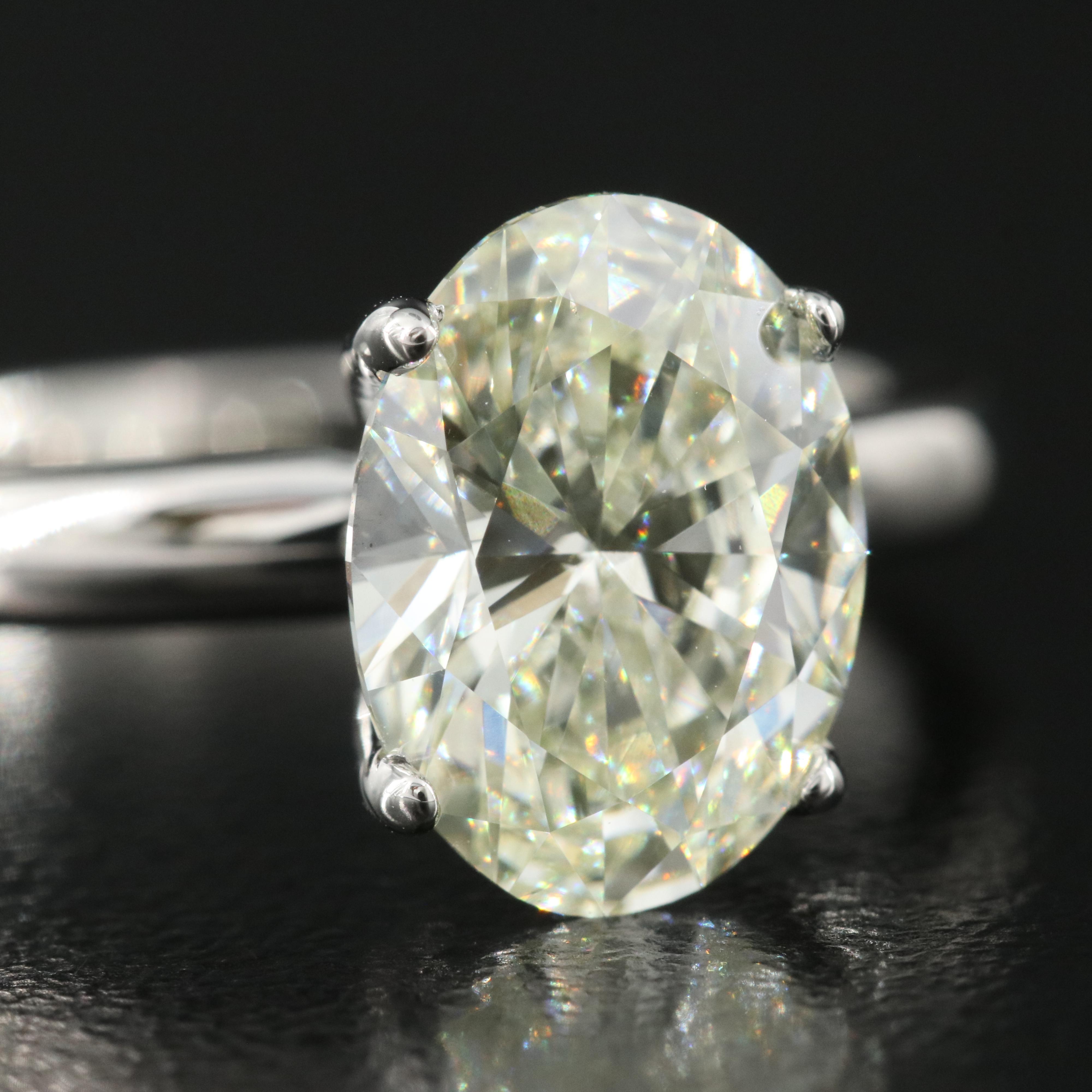 Platinum 2.40 CT Lab Grown Diamond Solitaire Ring