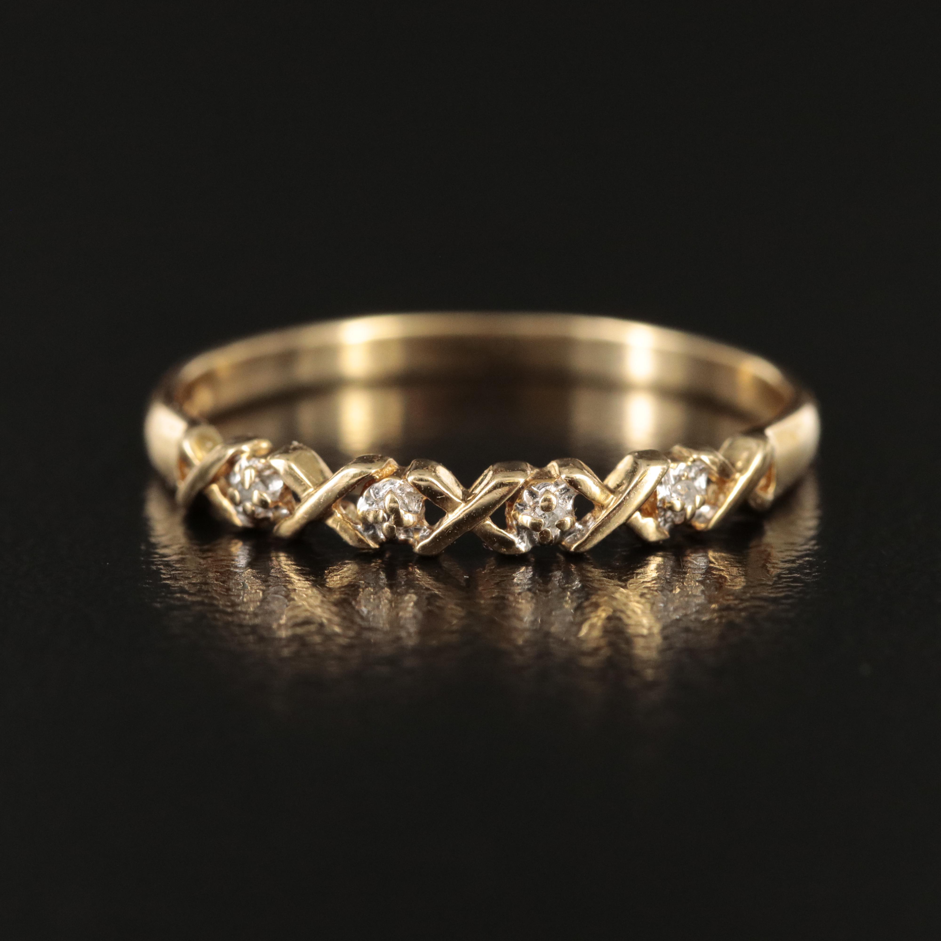 10K 0.02 CTW Diamond "X and O" Band