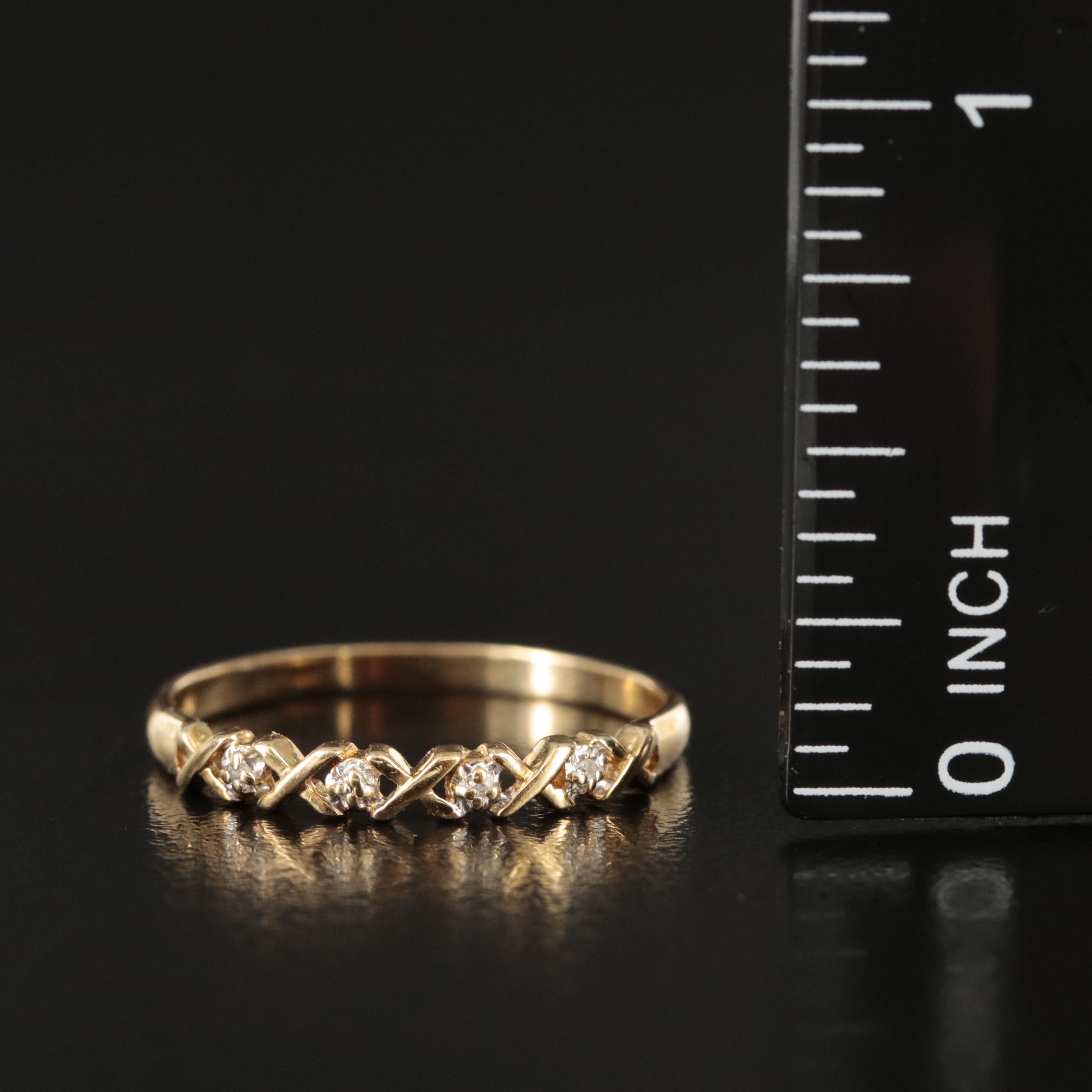 10K 0.02 CTW Diamond "X and O" Band