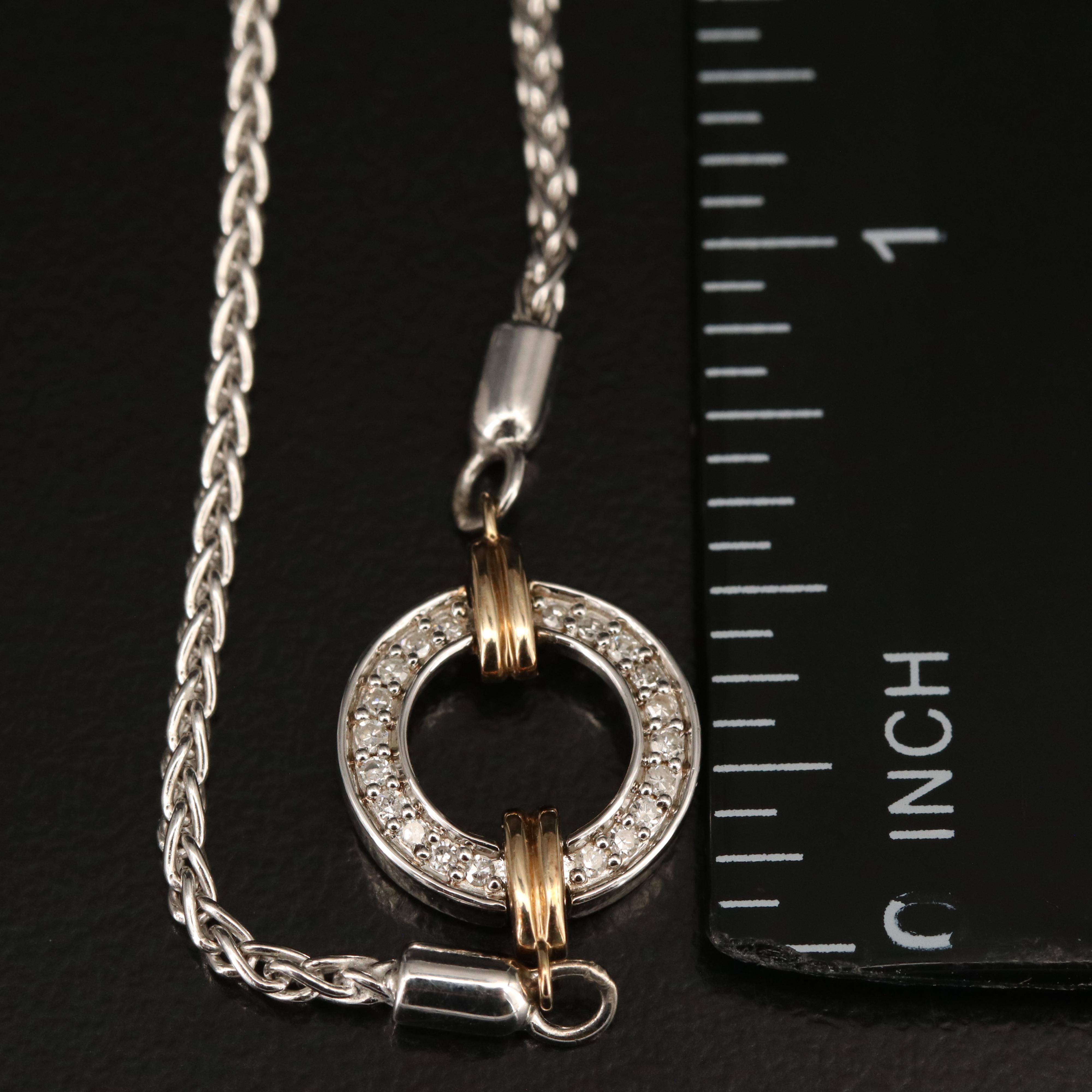 Sterling Diamond Bolo Bracelet with 10K Accent