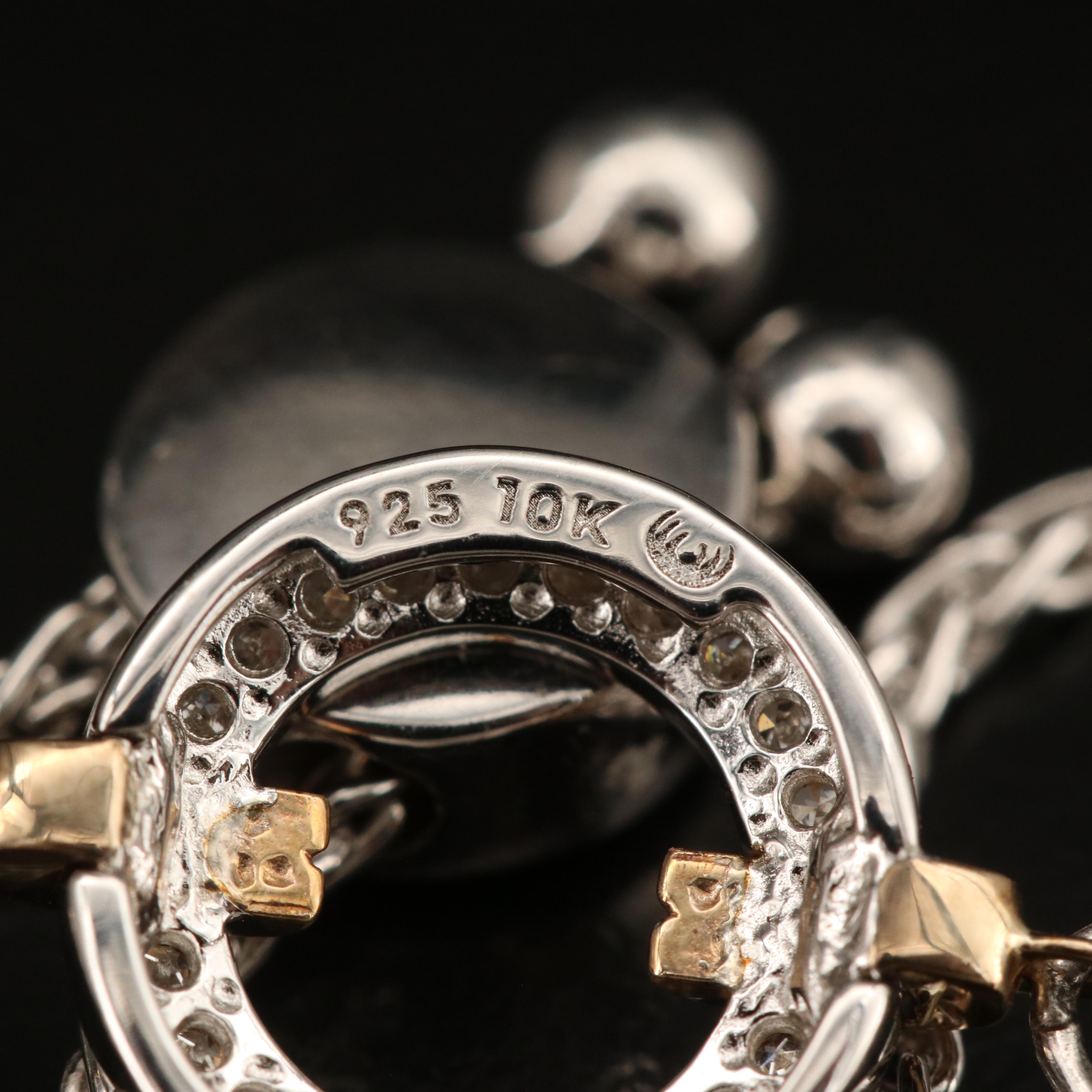 Sterling Diamond Bolo Bracelet with 10K Accent