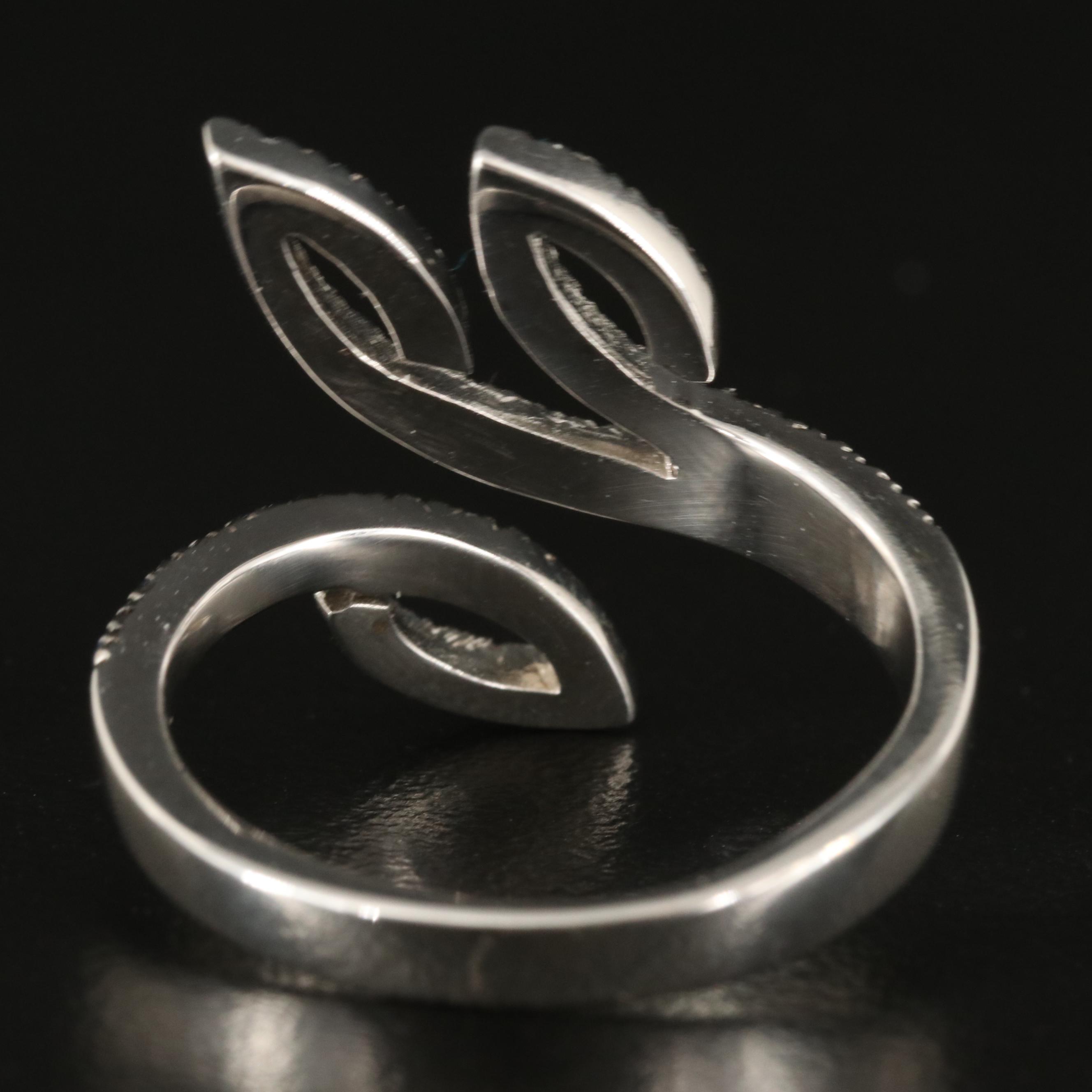 18K Diamond and Sapphire Bypass Ring