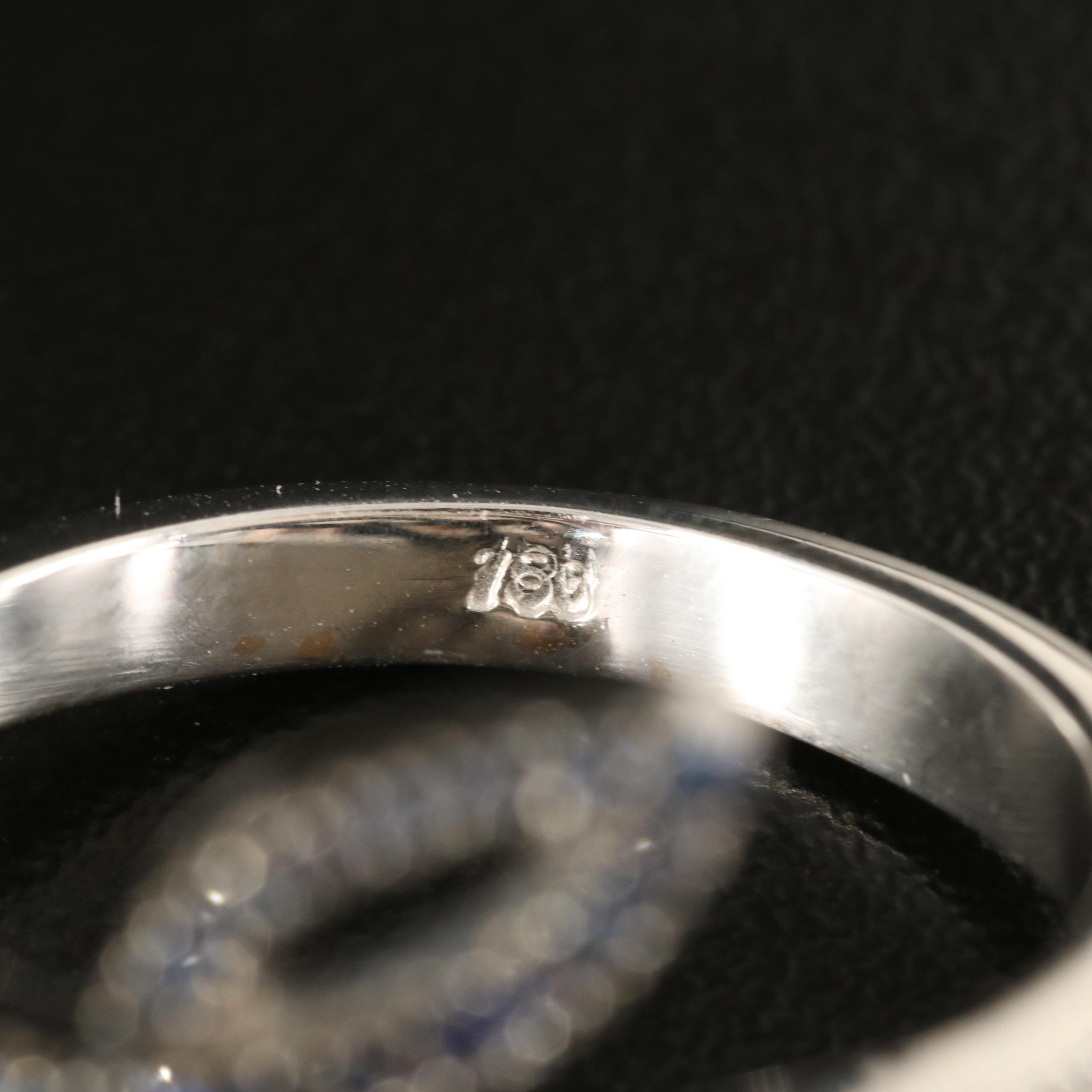 18K Diamond and Sapphire Bypass Ring
