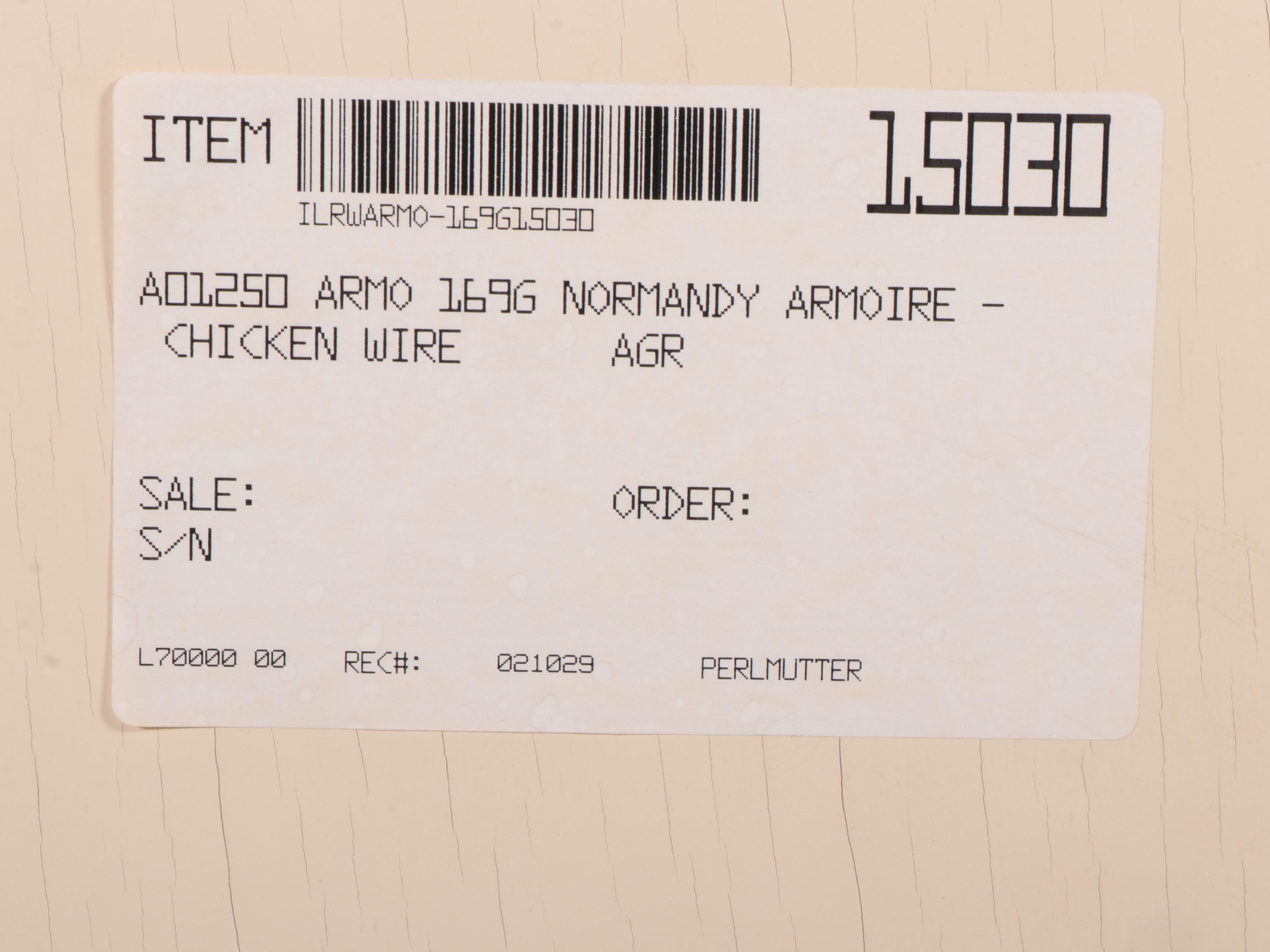 Louis XV Style Cream and Blue-Painted "Normandy" Vitrine