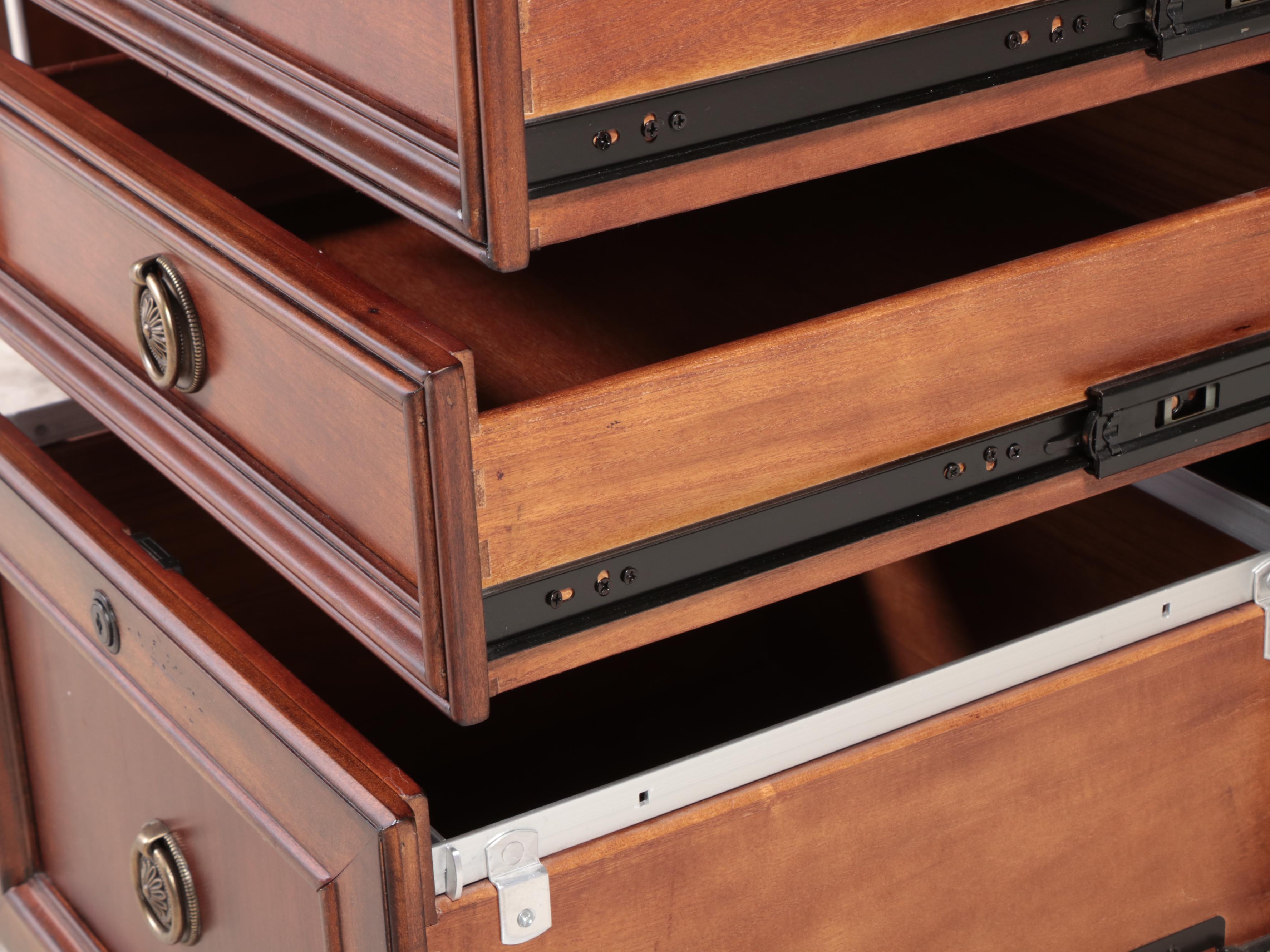 Federal Style Cherrywood Pedestal Desk with Hutch