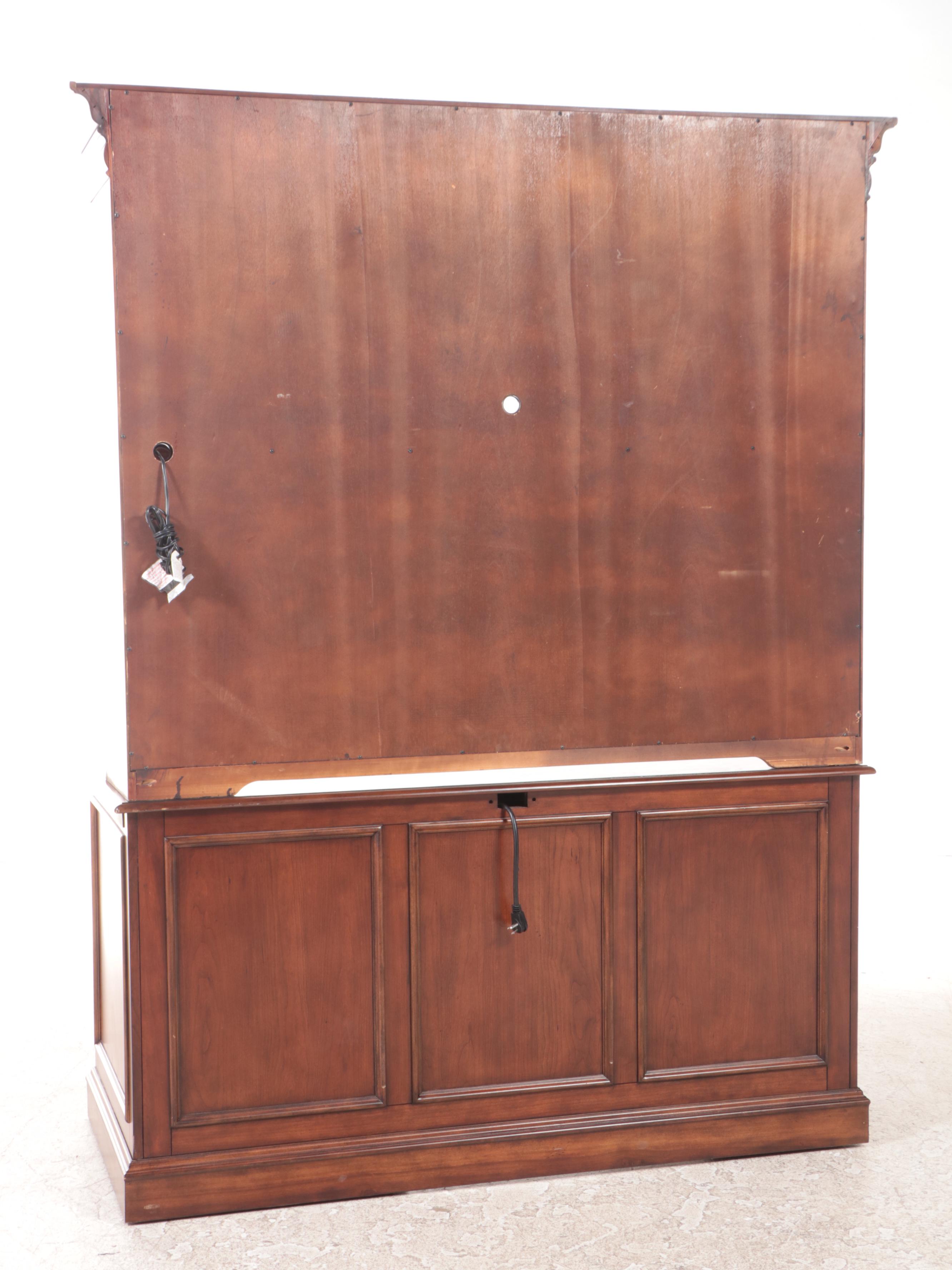Federal Style Cherrywood Pedestal Desk with Hutch