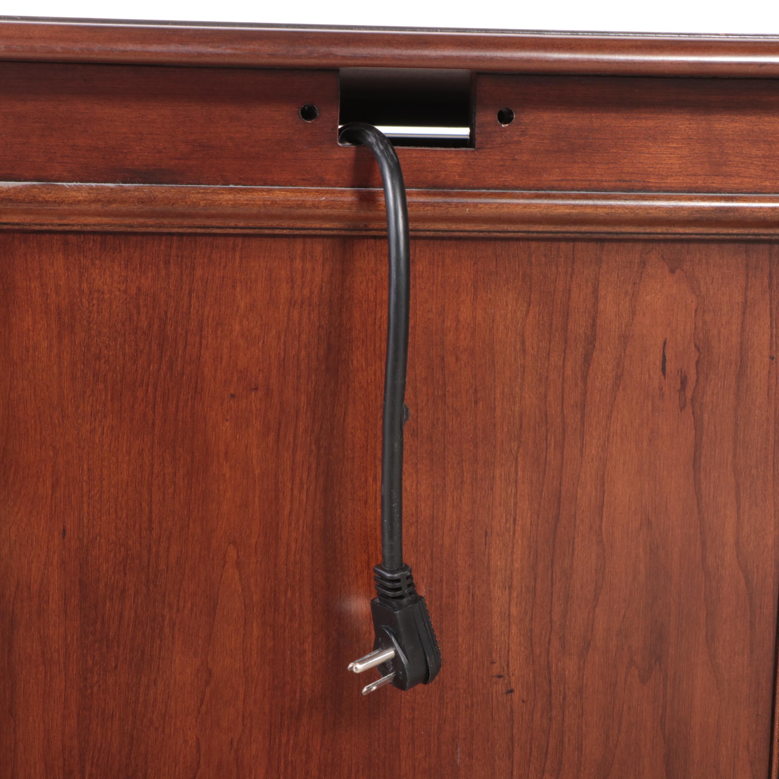 Federal Style Cherrywood Pedestal Desk with Hutch