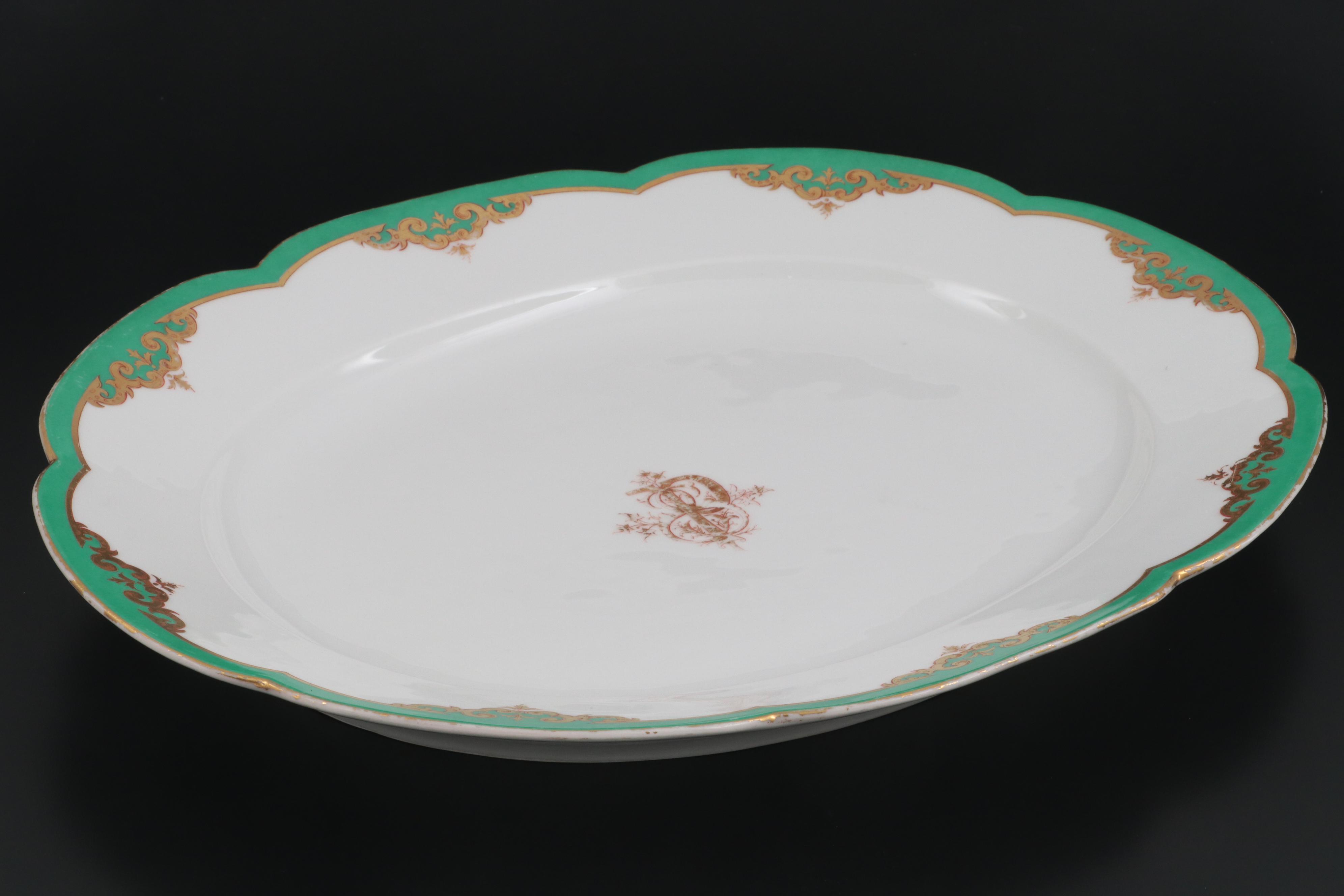 E.V. Haughwout & Co. Hand-Painted French Porcelain Meat Platter