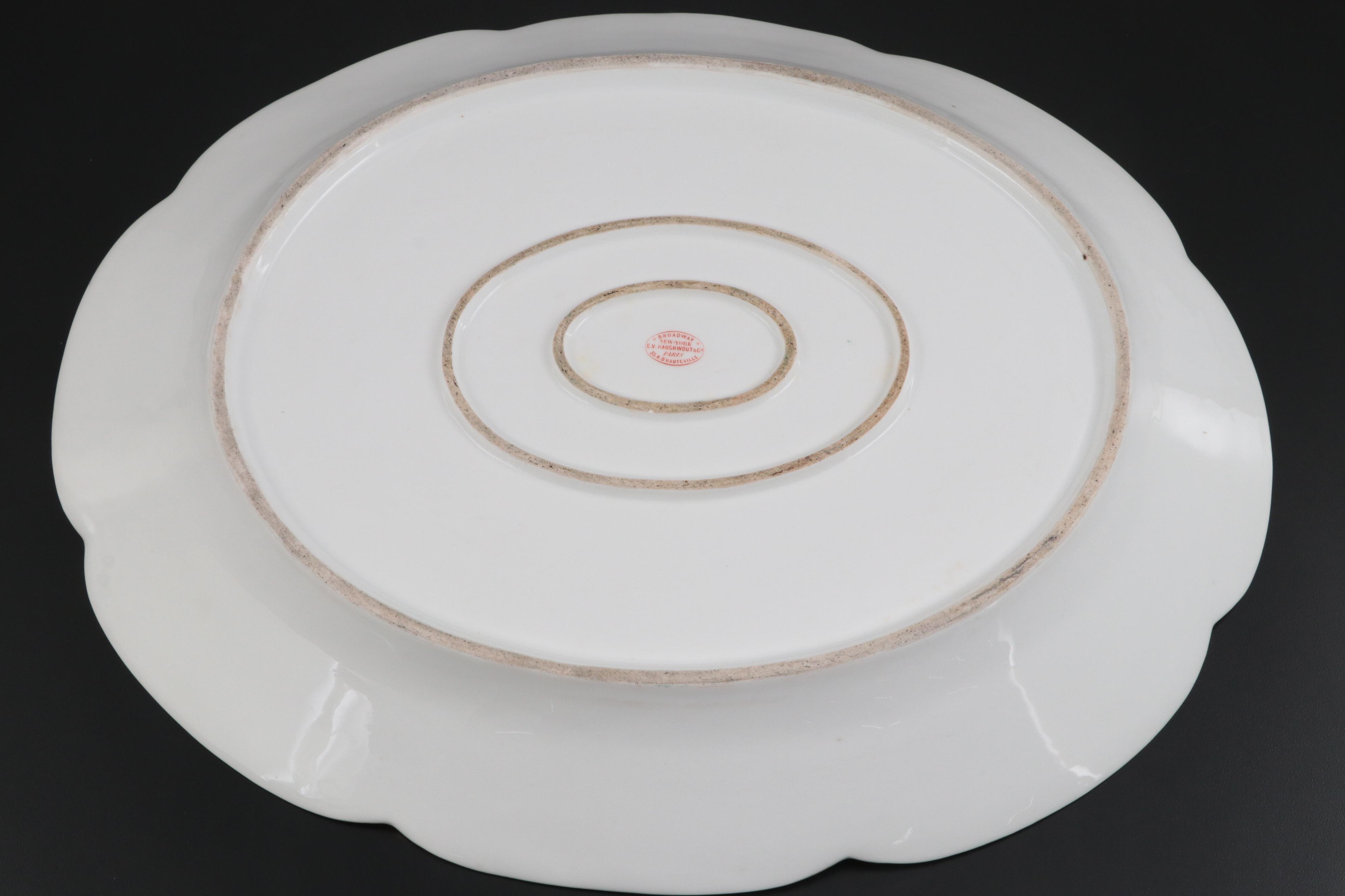 E.V. Haughwout & Co. Hand-Painted French Porcelain Meat Platter