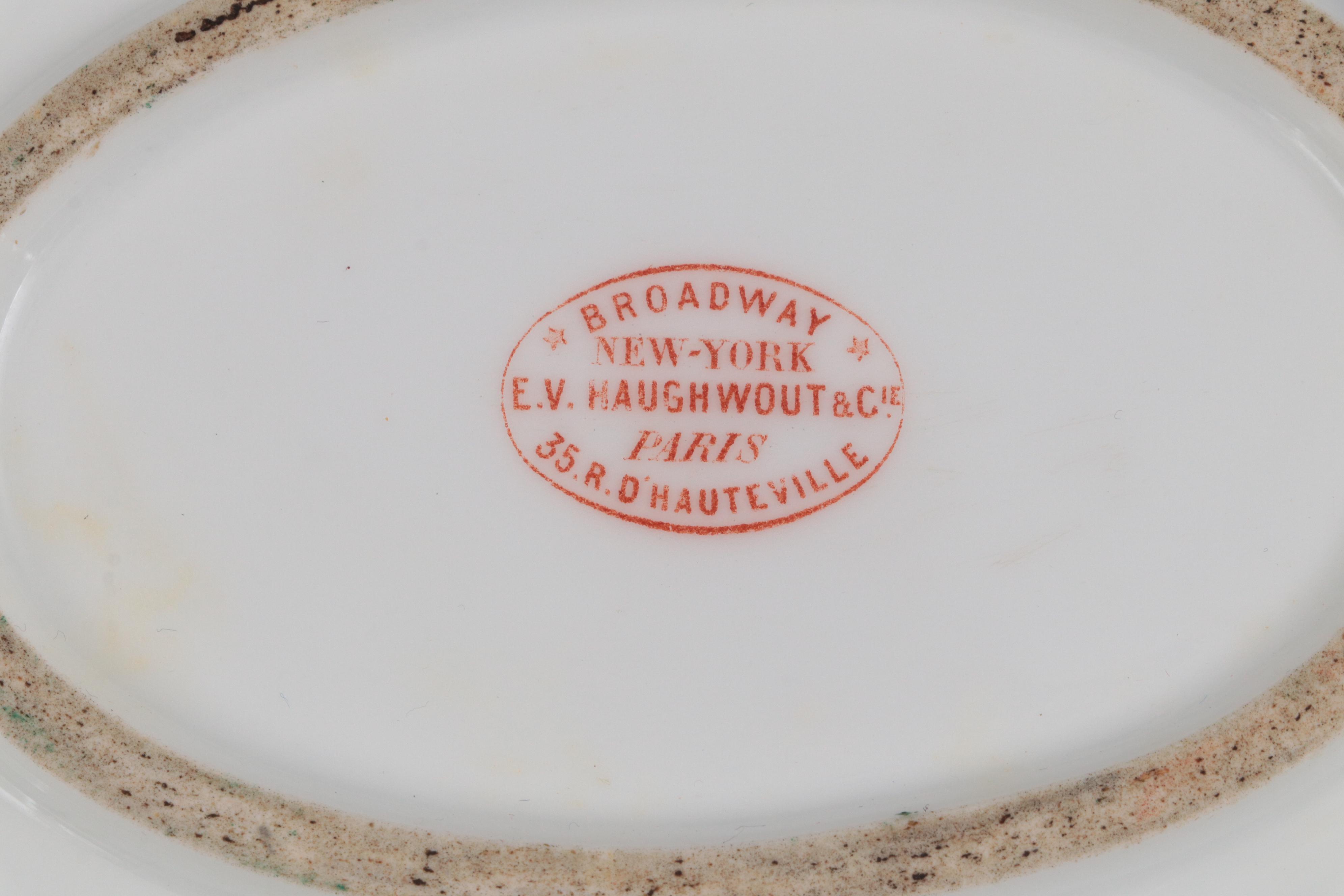 E.V. Haughwout & Co. Hand-Painted French Porcelain Meat Platter