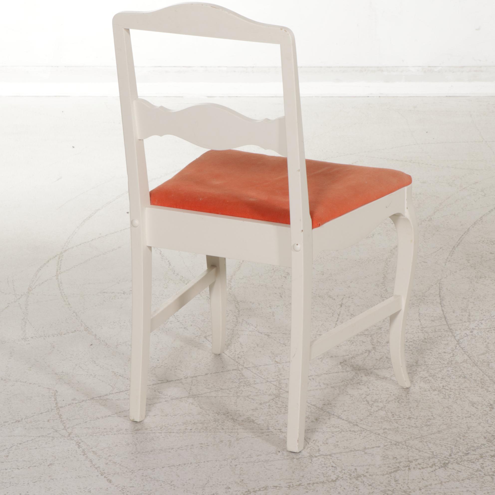 West Michigan Furniture Co. White and Paint-Decorated Wood Desk and Chair