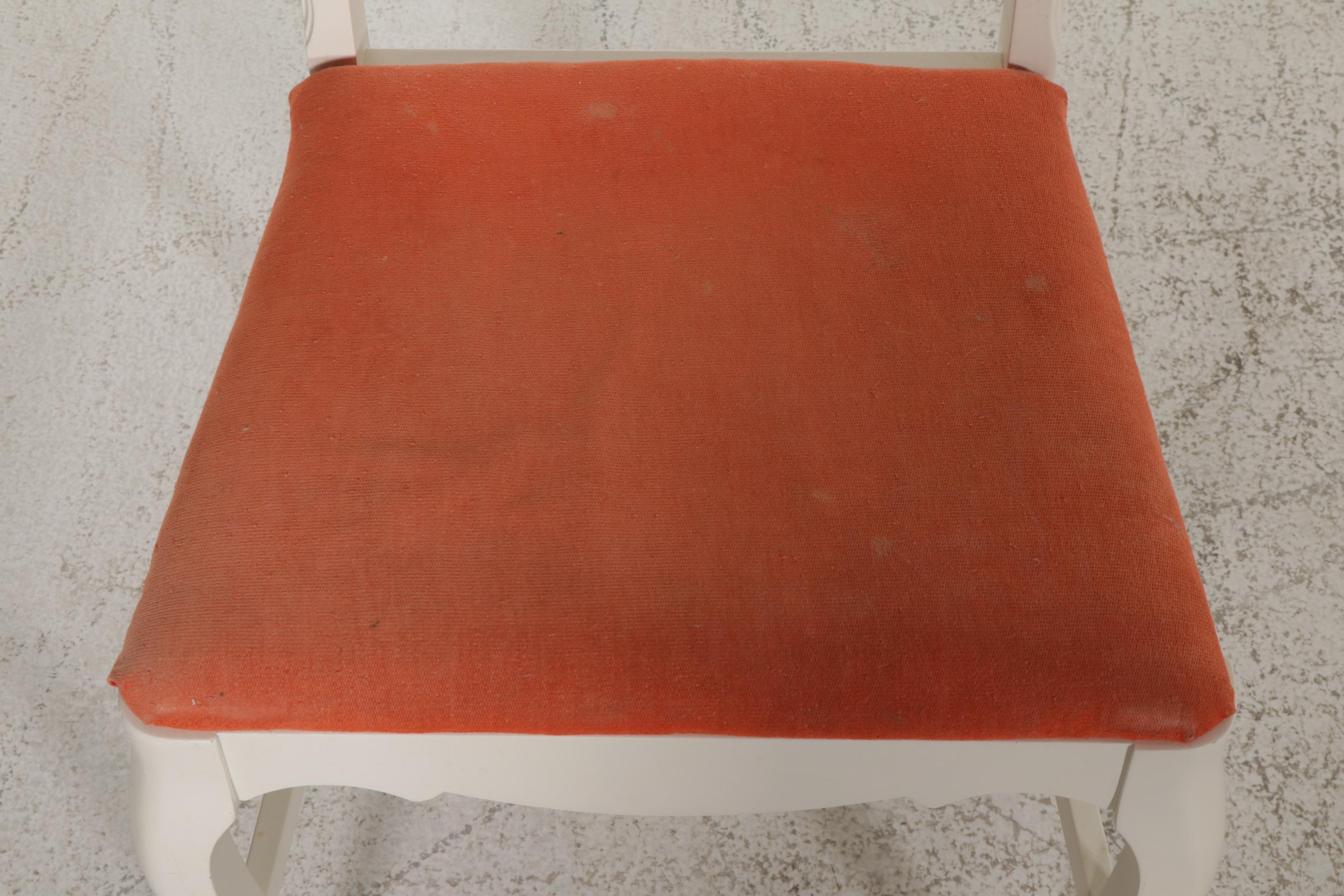 West Michigan Furniture Co. White and Paint-Decorated Wood Desk and Chair