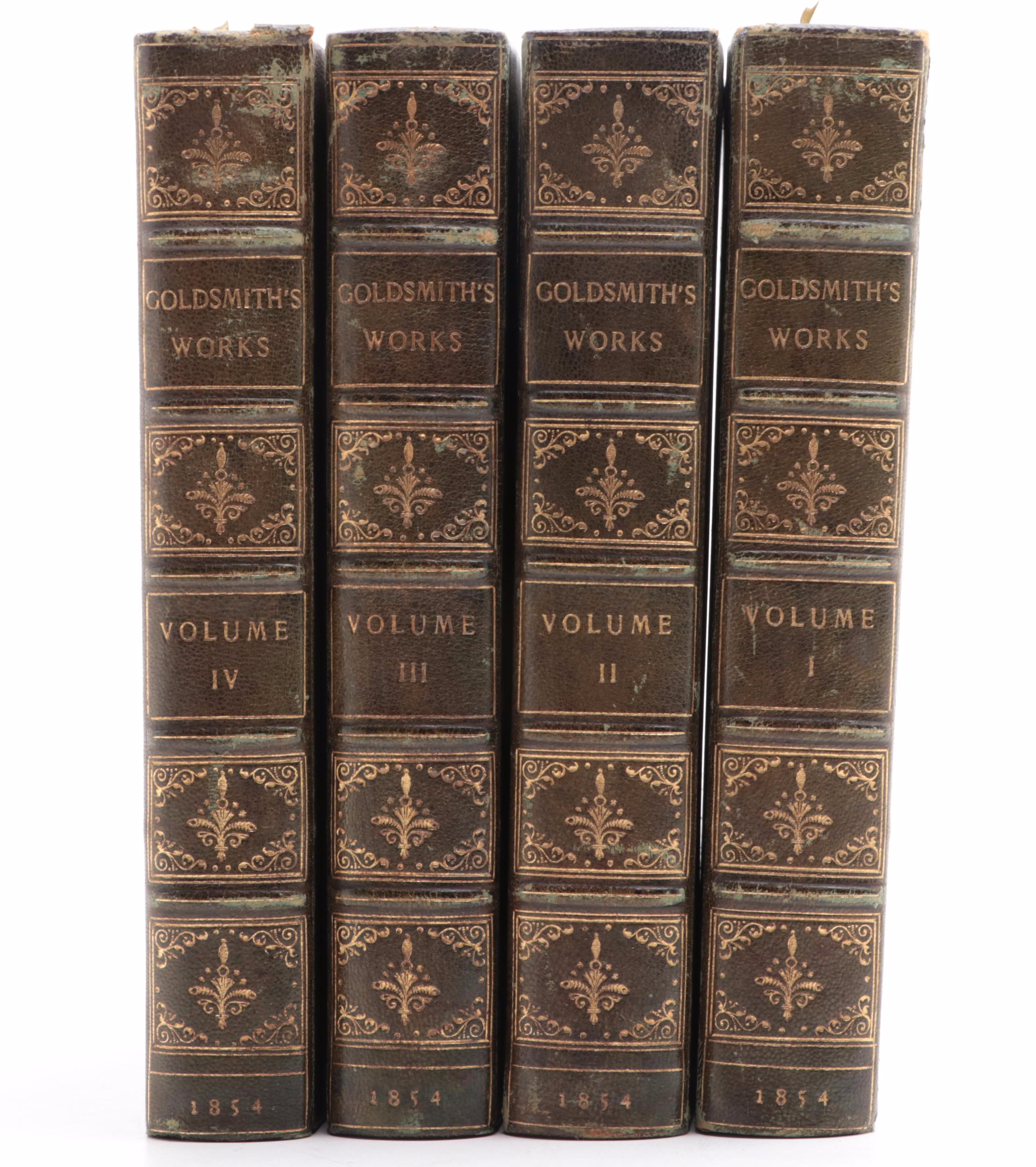 "The Works of Oliver Goldsmith" Complete Four-Volume Set, 1854