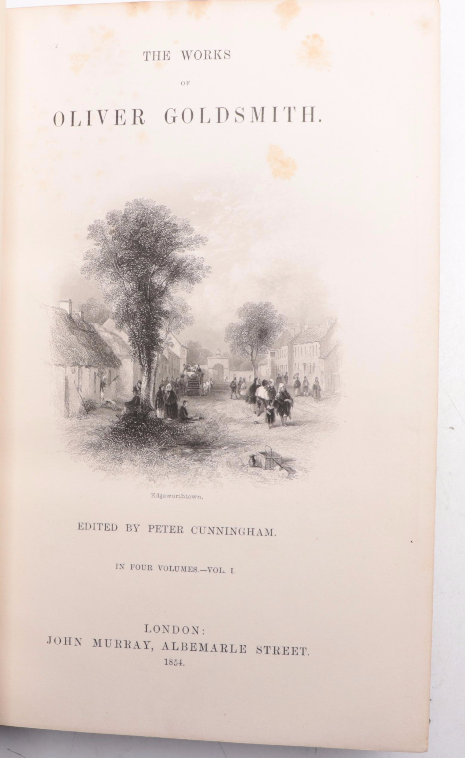 "The Works of Oliver Goldsmith" Complete Four-Volume Set, 1854