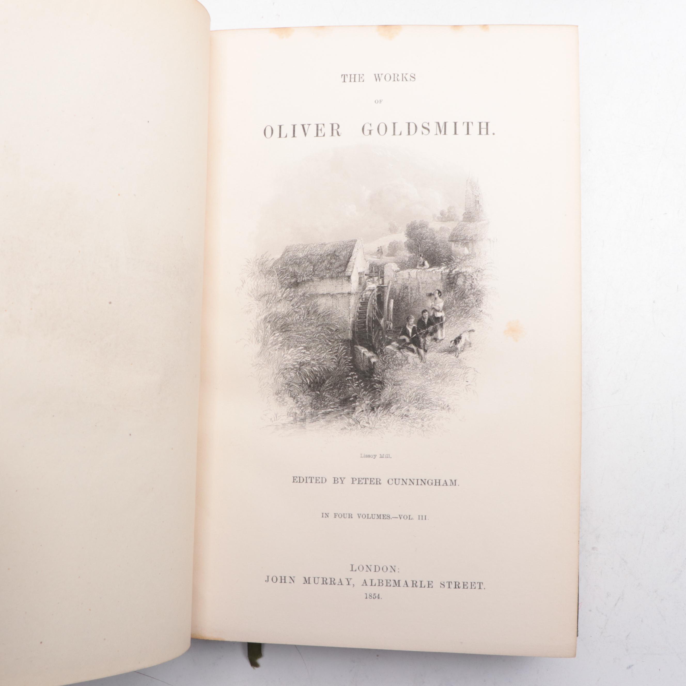 "The Works of Oliver Goldsmith" Complete Four-Volume Set, 1854