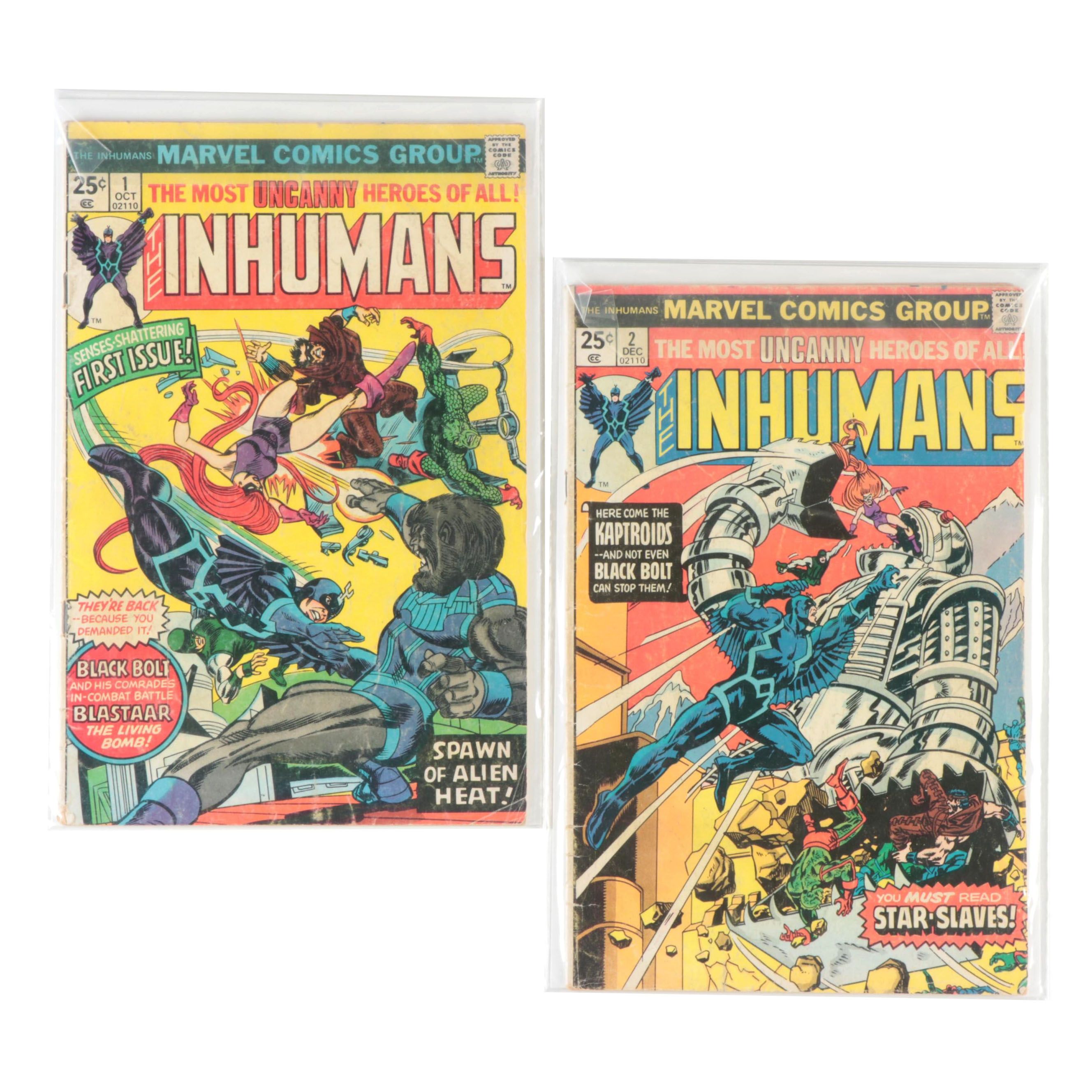 Marvel Bronze Age The Inhumans #1 and #2 Comic Books, 1975