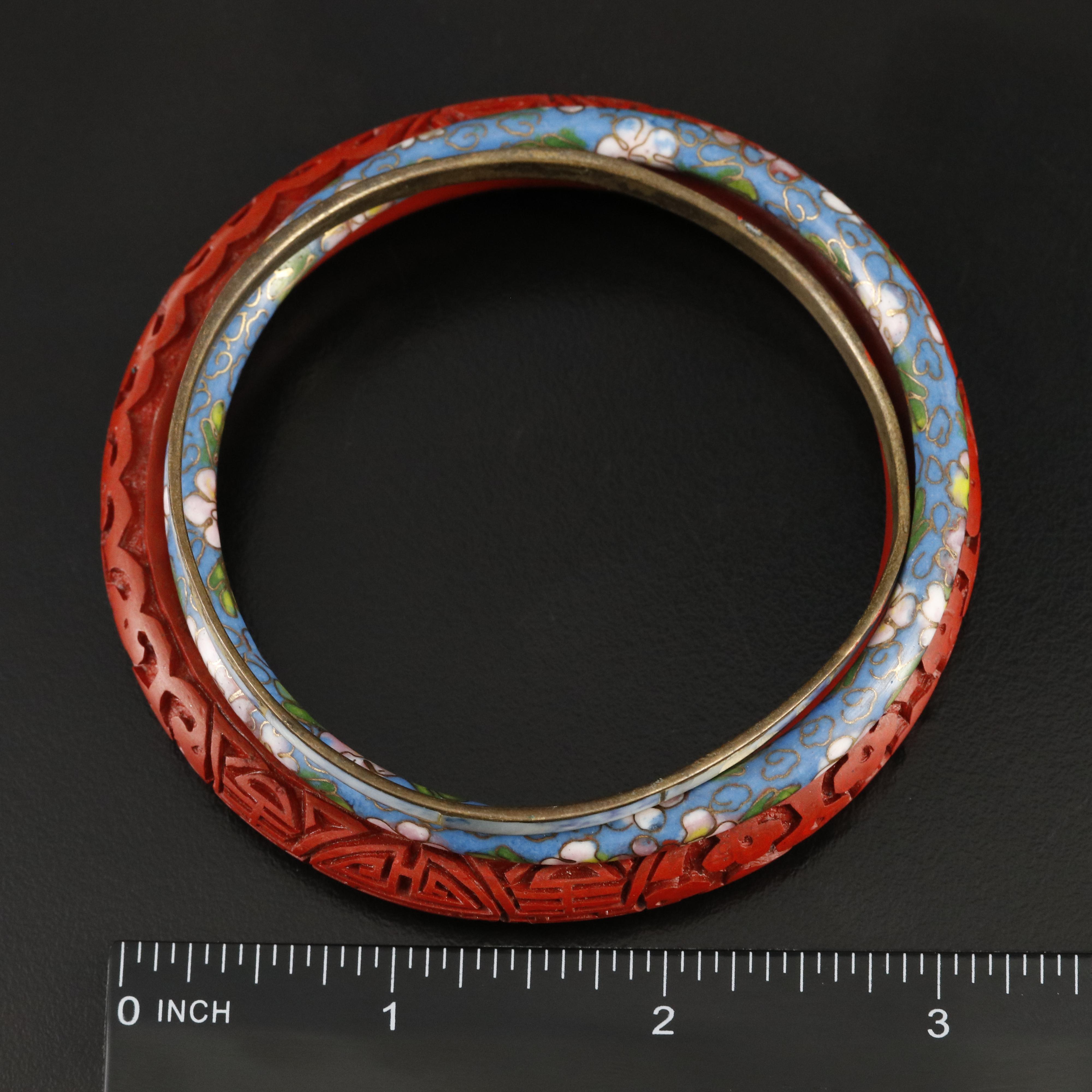 Cloisonné and Plique-à-jour Featured in Vintage Bangle Collection