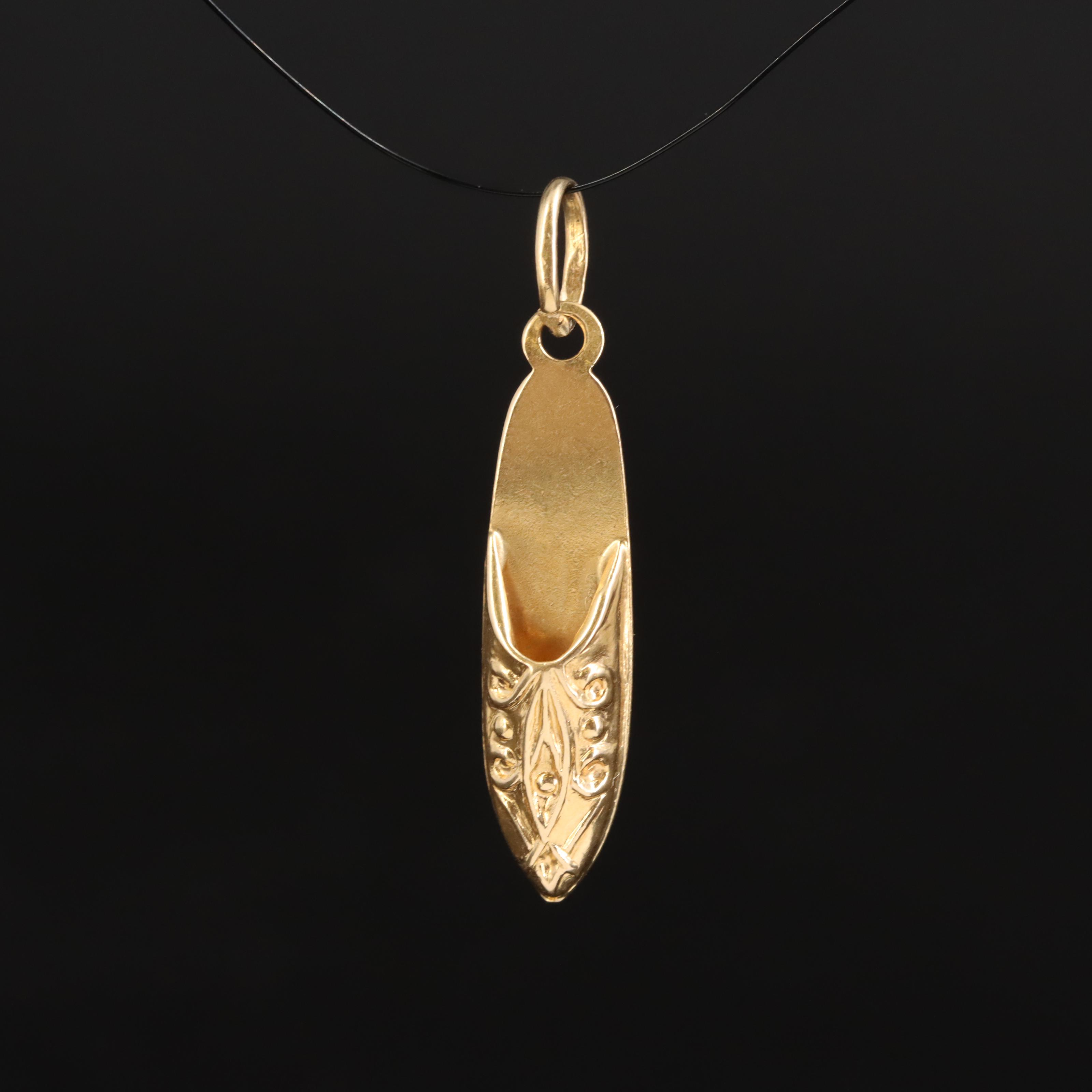 Italian 18K Slipper Pendant